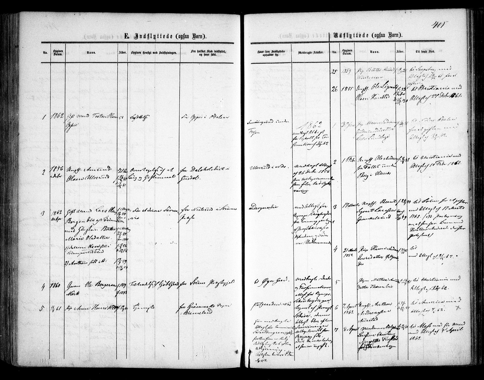 Nes prestekontor Kirkebøker, AV/SAO-A-10410/F/Fa/L0008: Parish register (official) no. I 8, 1859-1874, p. 401