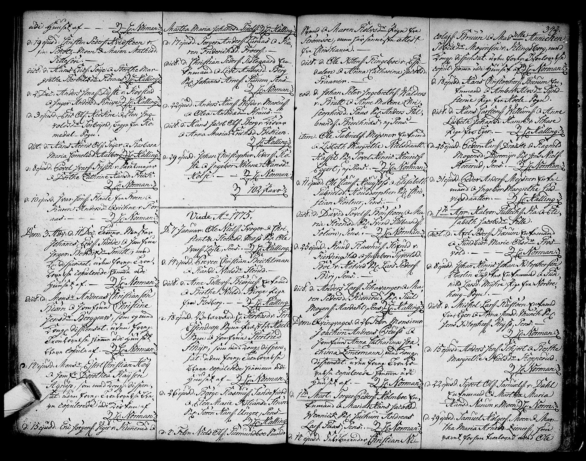 Kongsberg kirkebøker, SAKO/A-22/F/Fa/L0005: Parish register (official) no. I 5, 1769-1782, p. 342