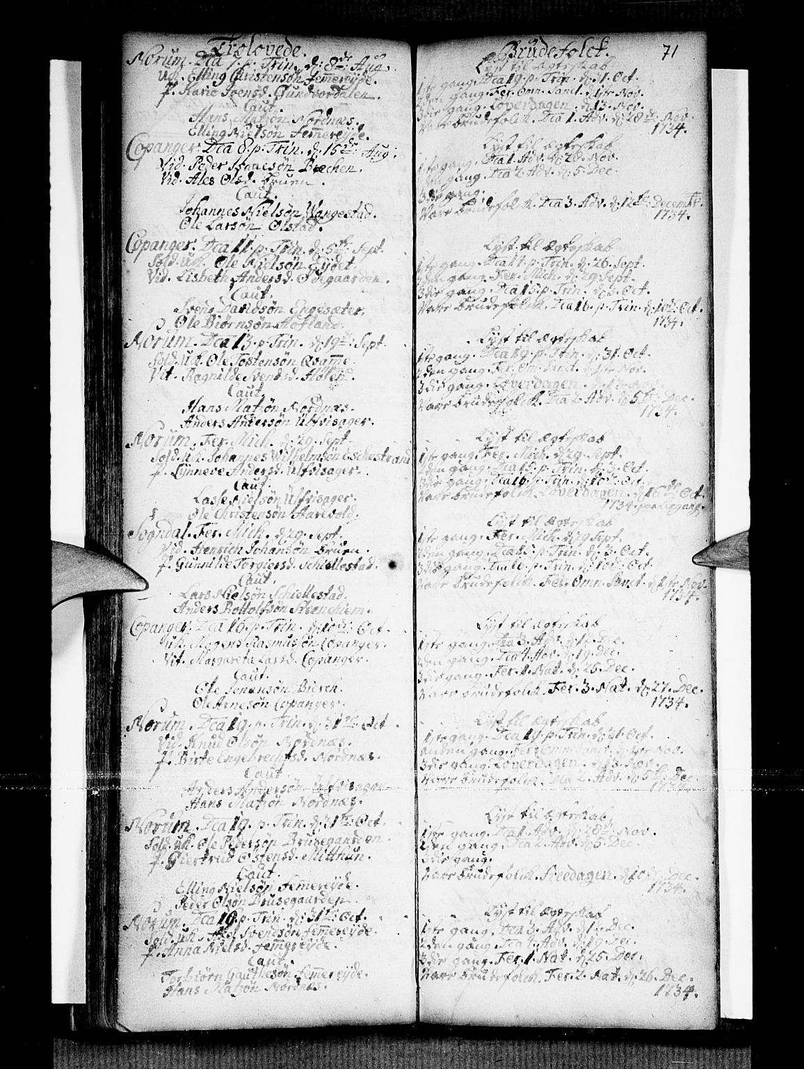 Sogndal sokneprestembete, AV/SAB-A-81301/H/Haa/Haaa/L0002: Parish register (official) no. A 2, 1725-1741, p. 71