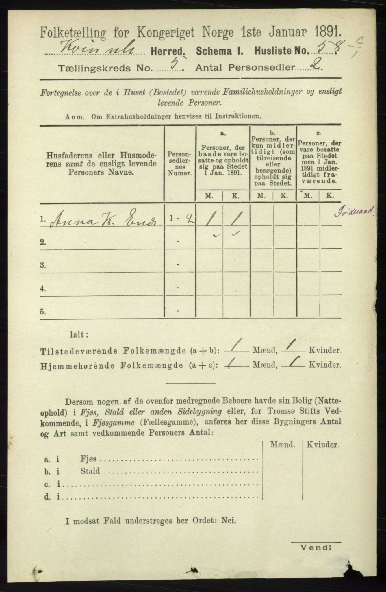 RA, 1891 census for 1224 Kvinnherad, 1891, p. 1739