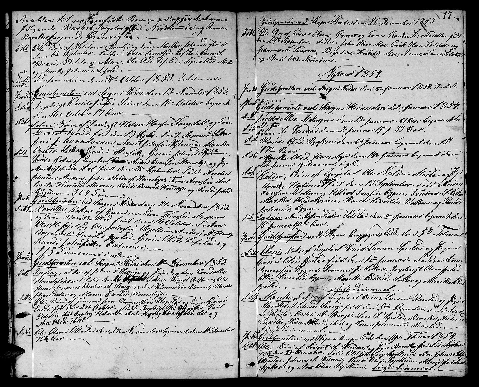 Ministerialprotokoller, klokkerbøker og fødselsregistre - Sør-Trøndelag, SAT/A-1456/667/L0797: Parish register (copy) no. 667C02, 1849-1867, p. 17