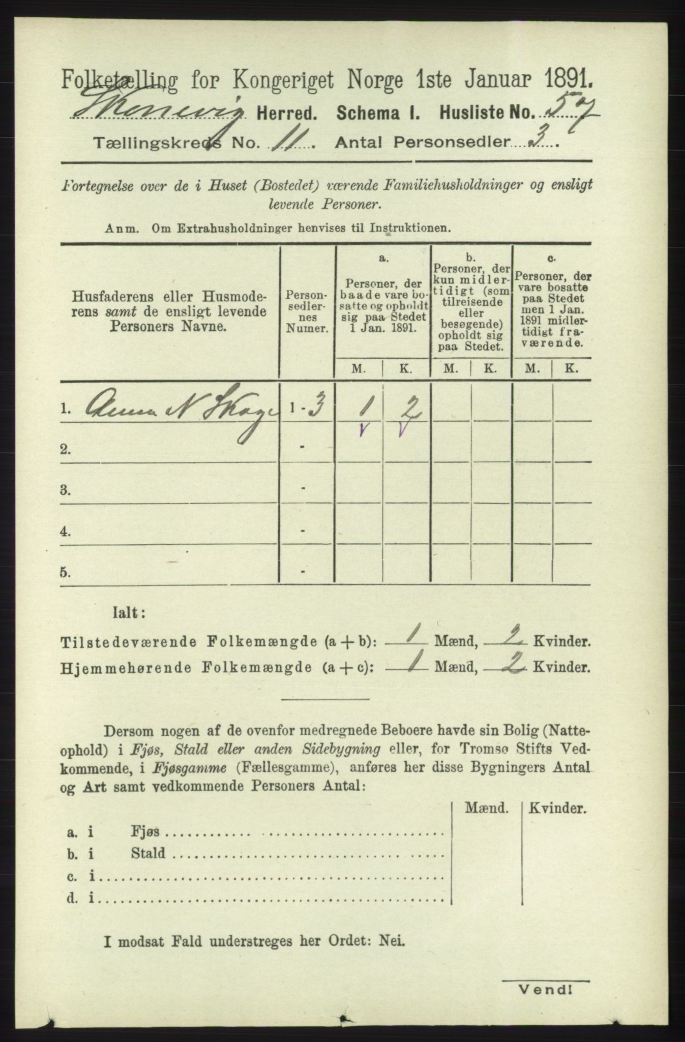 RA, 1891 census for 1212 Skånevik, 1891, p. 3308