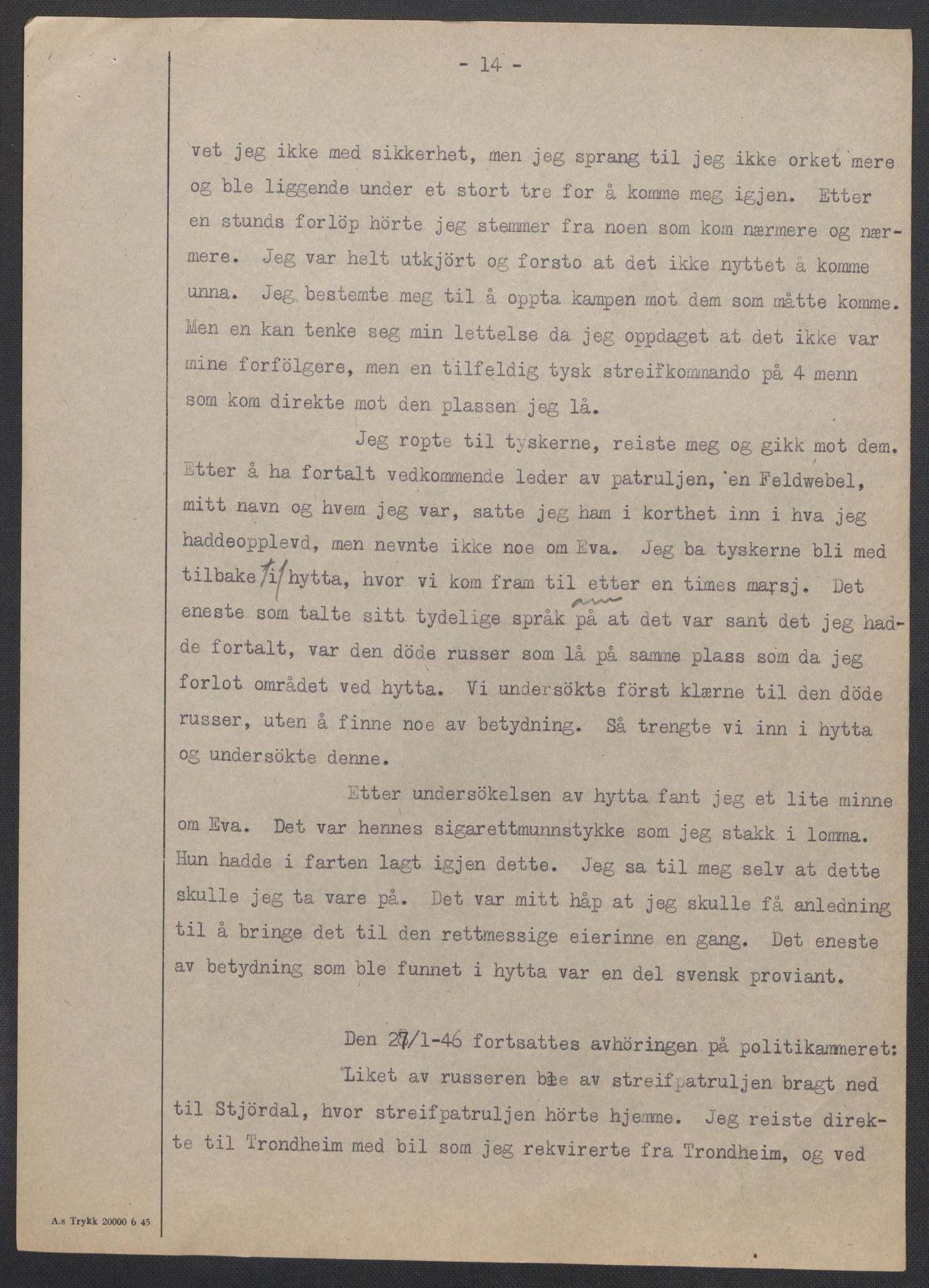 Landssvikarkivet, Trondheim og Strinda politikammer, RA/S-3138-39/D/Da/L0227: Dom nr., 1945-1947, p. 4600