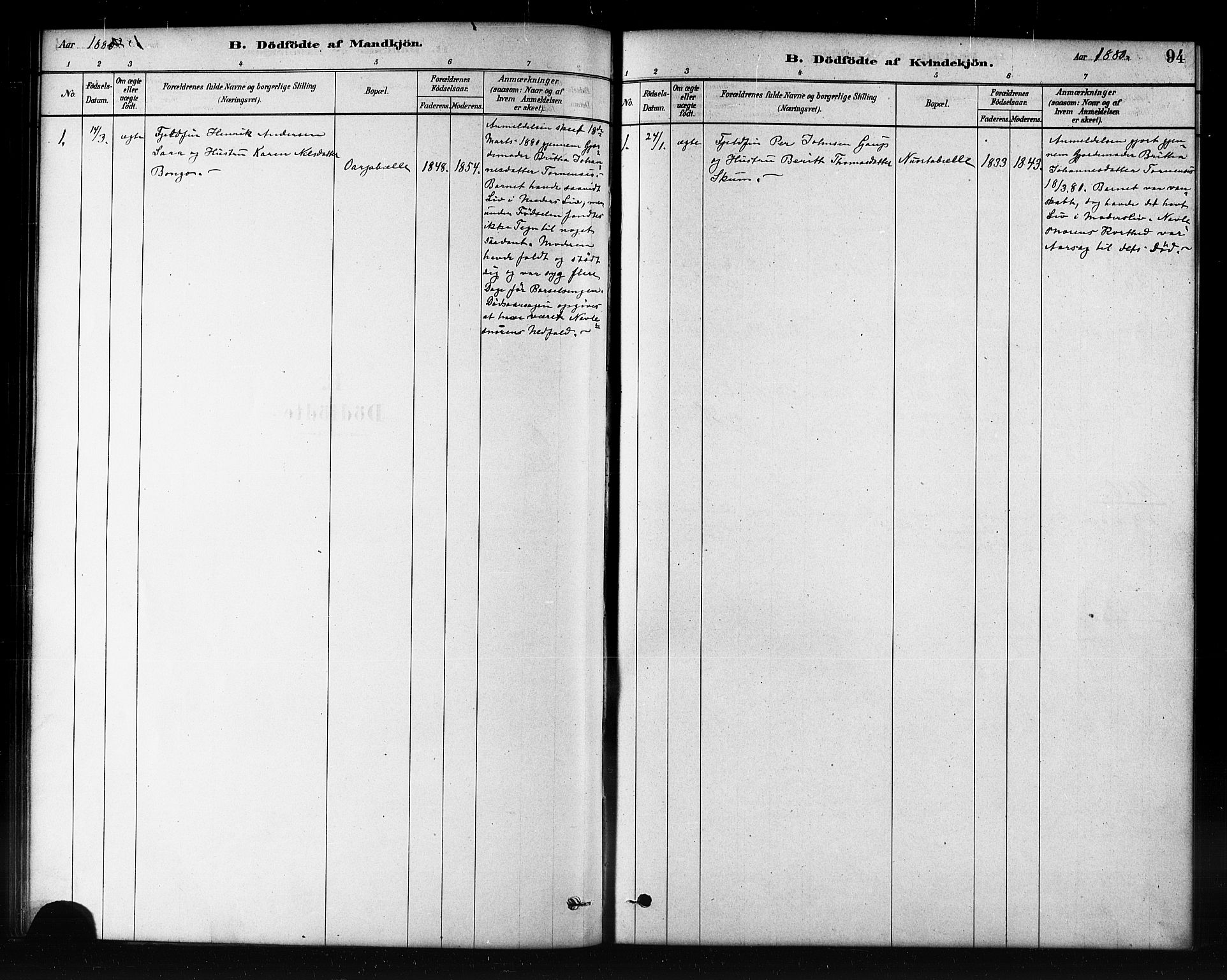 Kautokeino sokneprestembete, SATØ/S-1340/H/Hb/L0002.klokk: Parish register (copy) no. 2, 1877-1896, p. 94