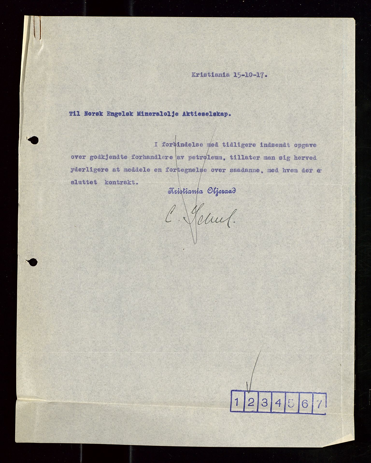 Pa 1521 - A/S Norske Shell, SAST/A-101915/E/Ea/Eaa/L0020: Sjefskorrespondanse, 1917, p. 9
