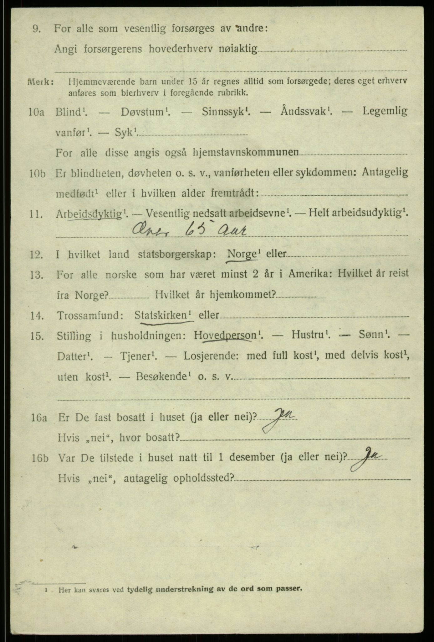 SAB, 1920 census for Strandvik, 1920, p. 1243