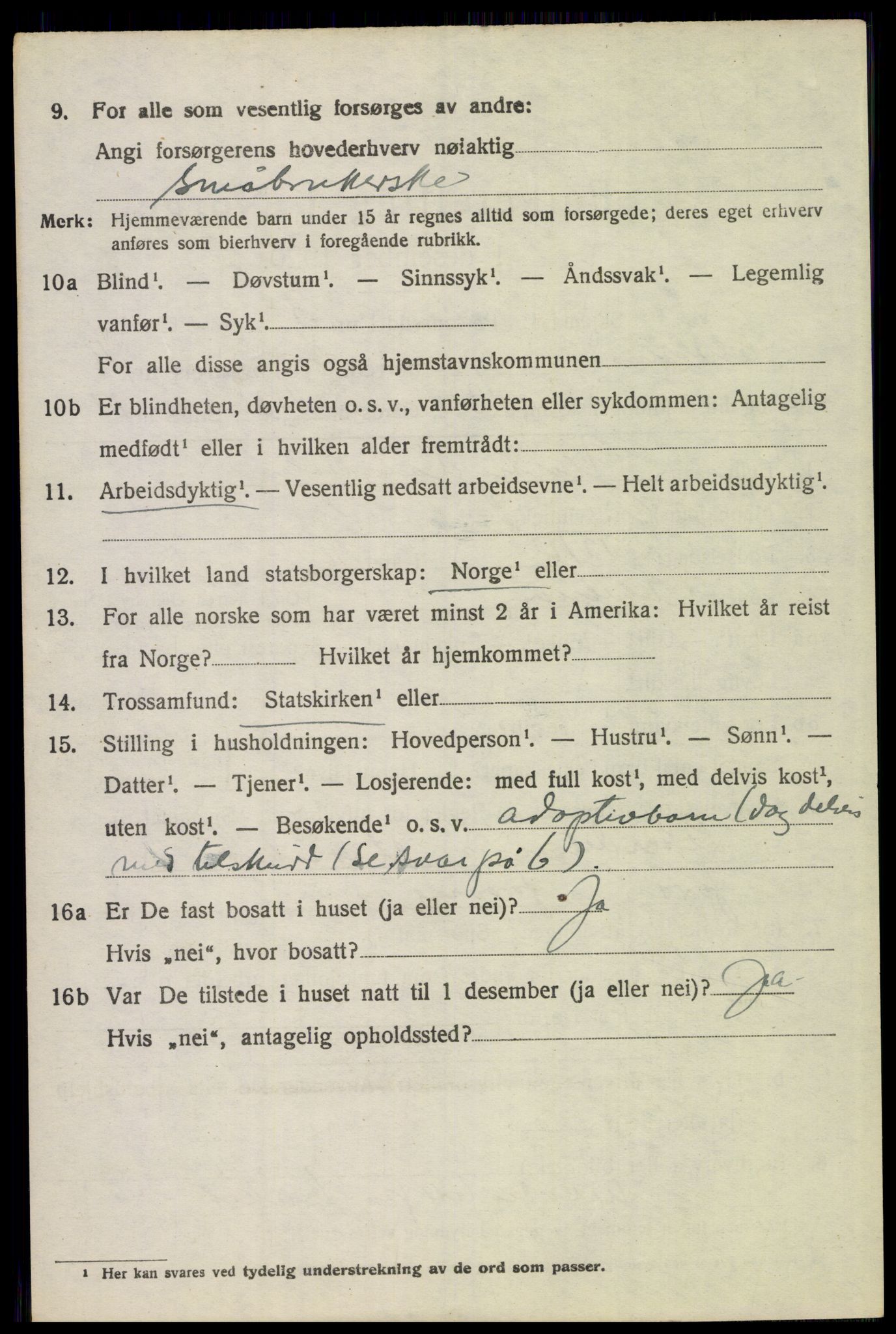 SAH, 1920 census for Elverum, 1920, p. 20791