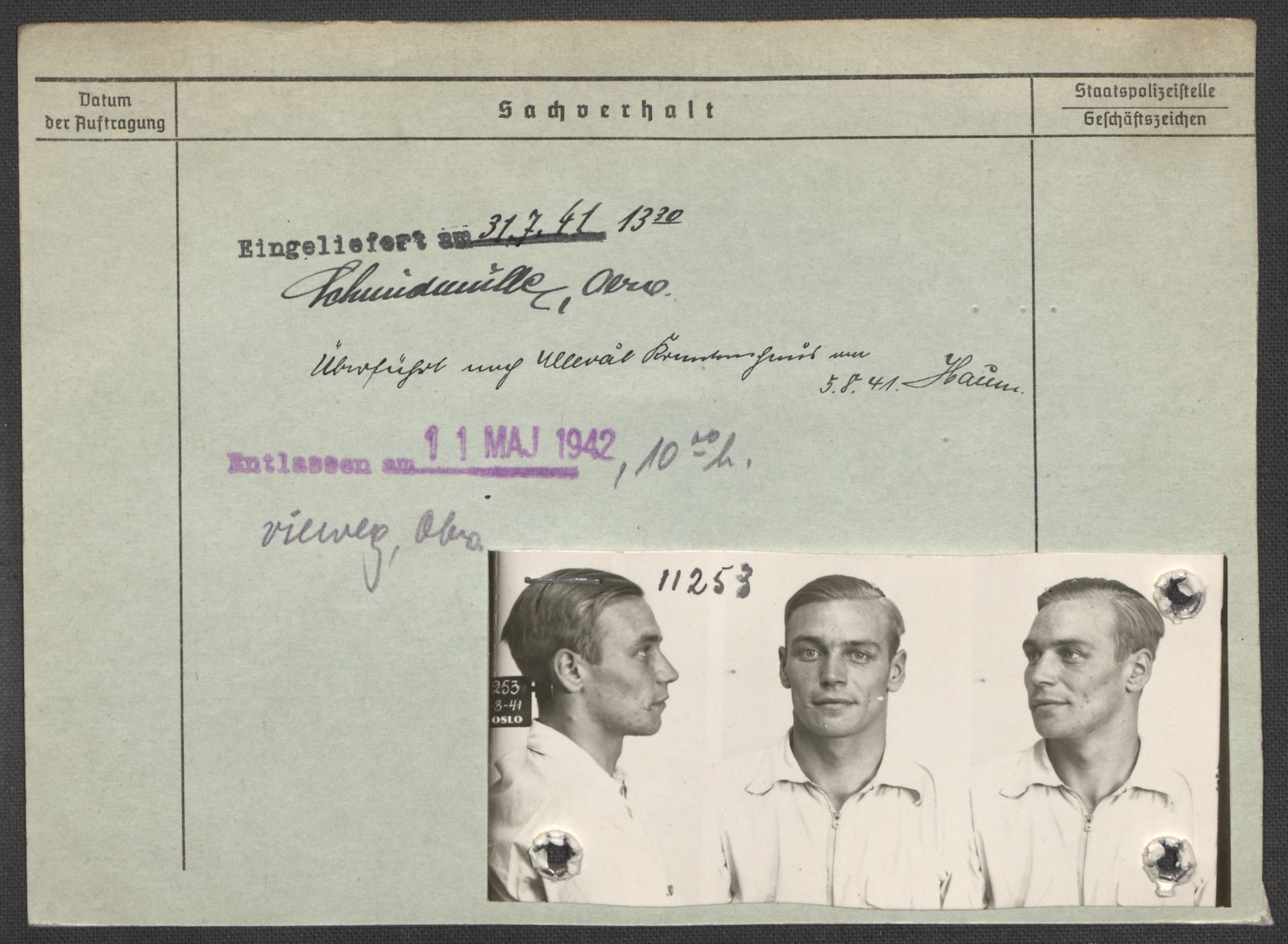 Befehlshaber der Sicherheitspolizei und des SD, AV/RA-RAFA-5969/E/Ea/Eaa/L0007: Register over norske fanger i Møllergata 19: Lundb-N, 1940-1945, p. 73