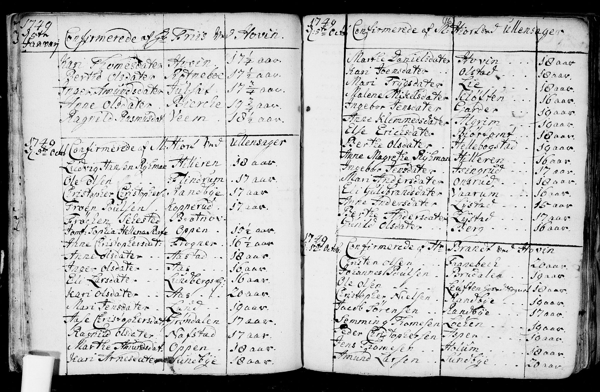 Ullensaker prestekontor Kirkebøker, SAO/A-10236a/F/Fa/L0008: Parish register (official) no. I 8, 1738-1810, p. 16