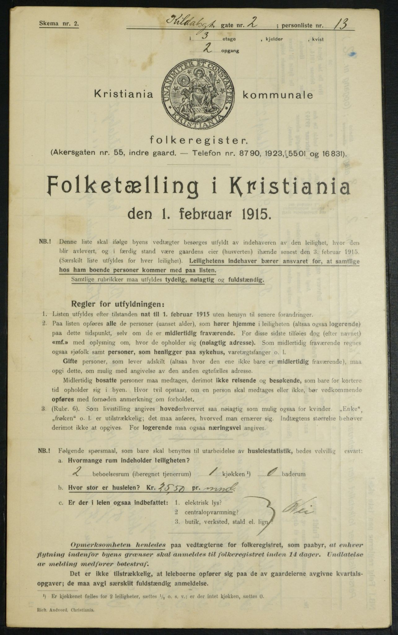 OBA, Municipal Census 1915 for Kristiania, 1915, p. 49048