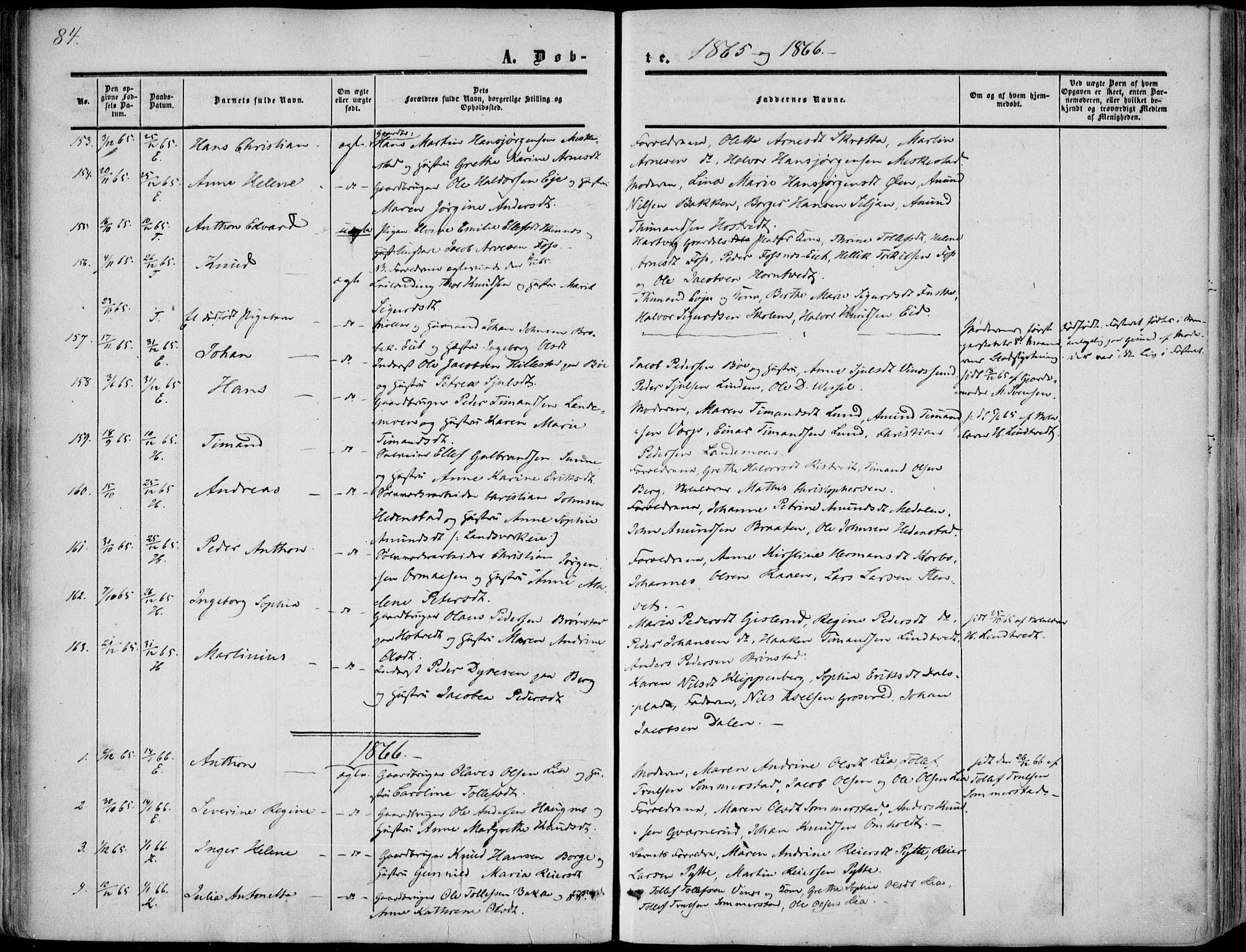 Sandsvær kirkebøker, SAKO/A-244/F/Fa/L0006: Parish register (official) no. I 6, 1857-1868, p. 84