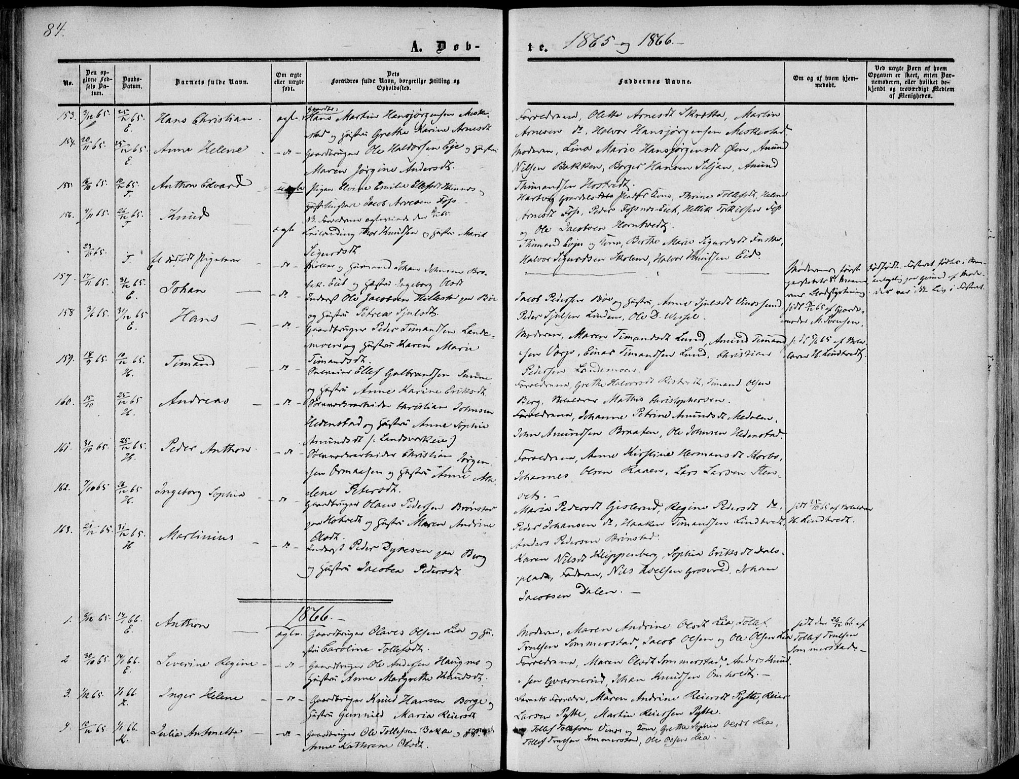 Sandsvær kirkebøker, AV/SAKO-A-244/F/Fa/L0006: Parish register (official) no. I 6, 1857-1868, p. 84