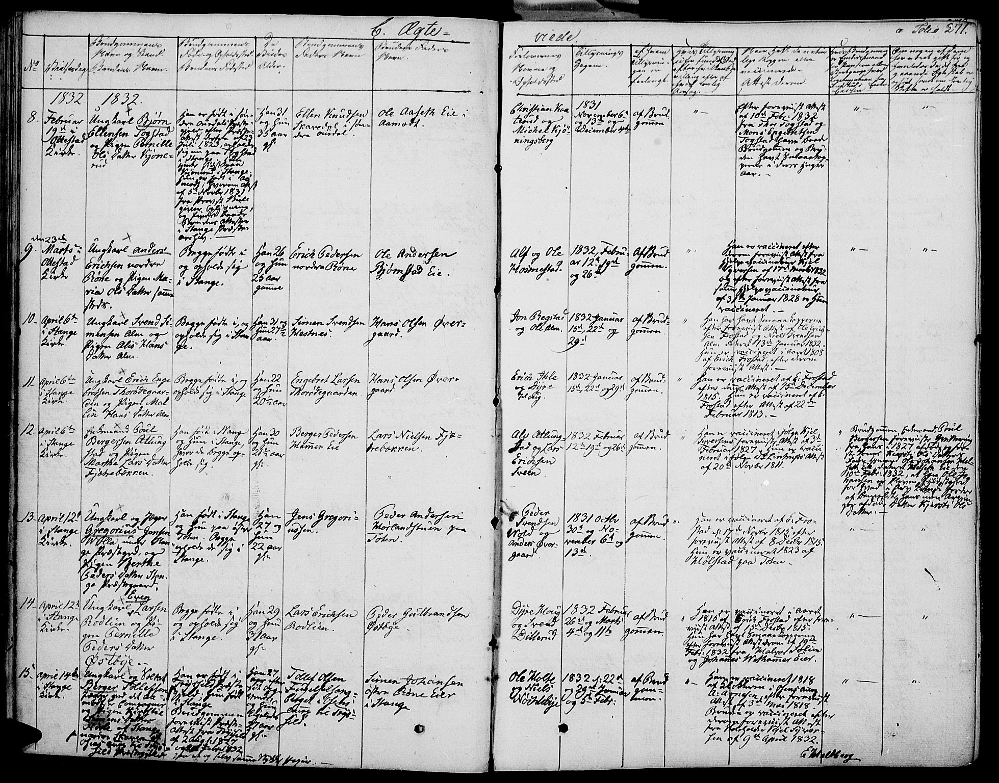 Stange prestekontor, AV/SAH-PREST-002/K/L0009: Parish register (official) no. 9, 1826-1835, p. 271