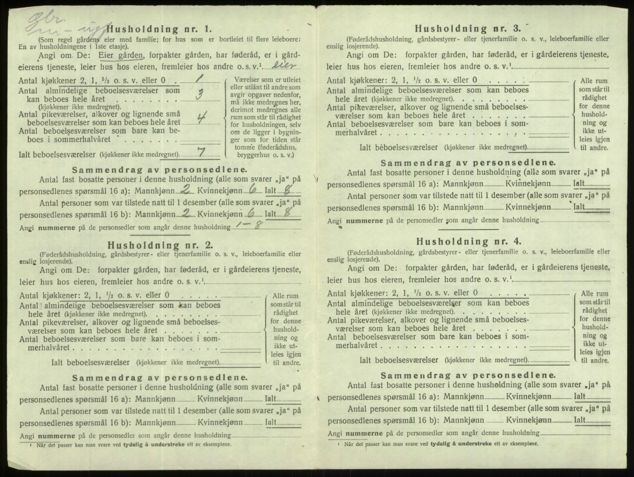 SAB, 1920 census for Gloppen, 1920, p. 655