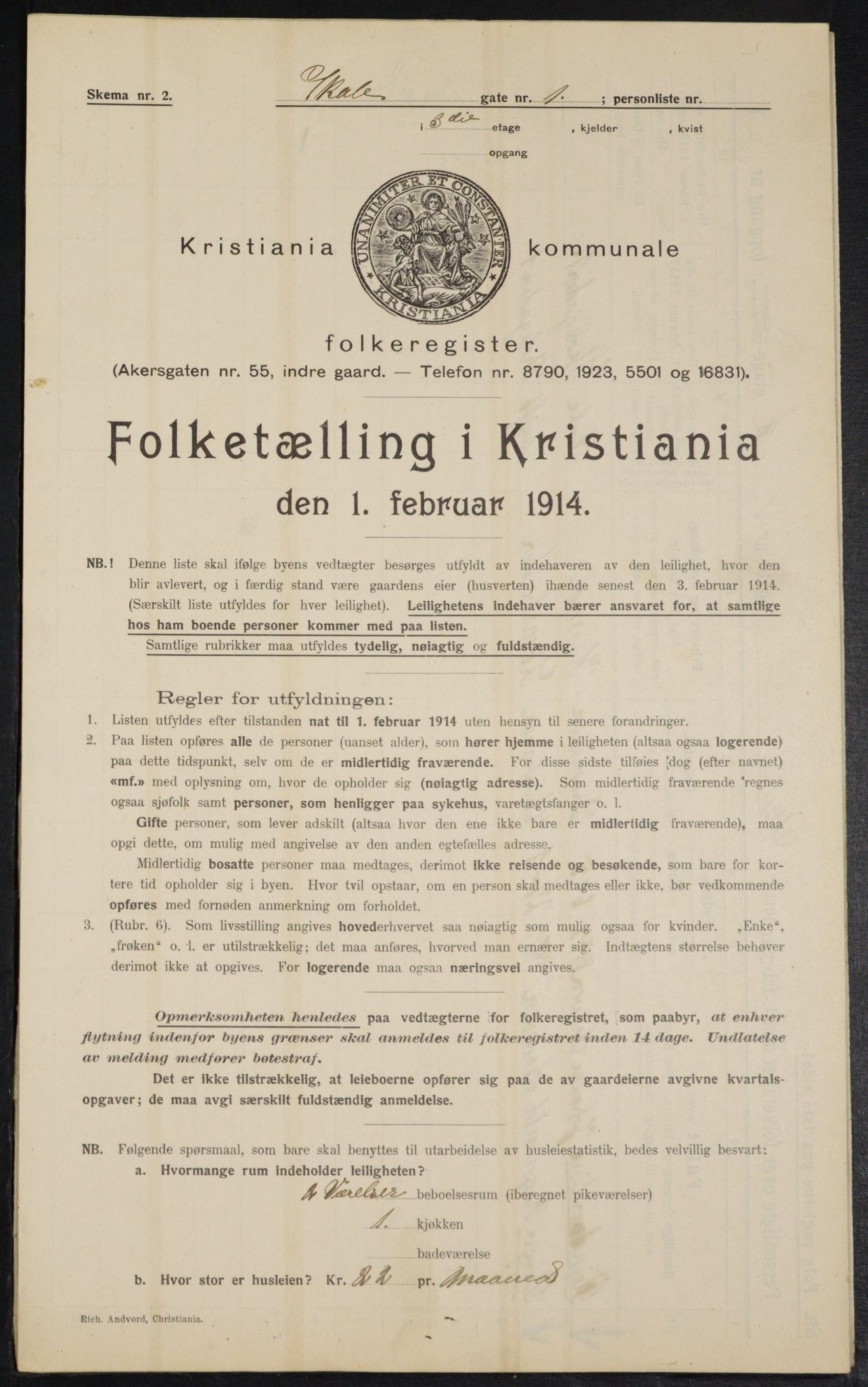 OBA, Municipal Census 1914 for Kristiania, 1914, p. 96062