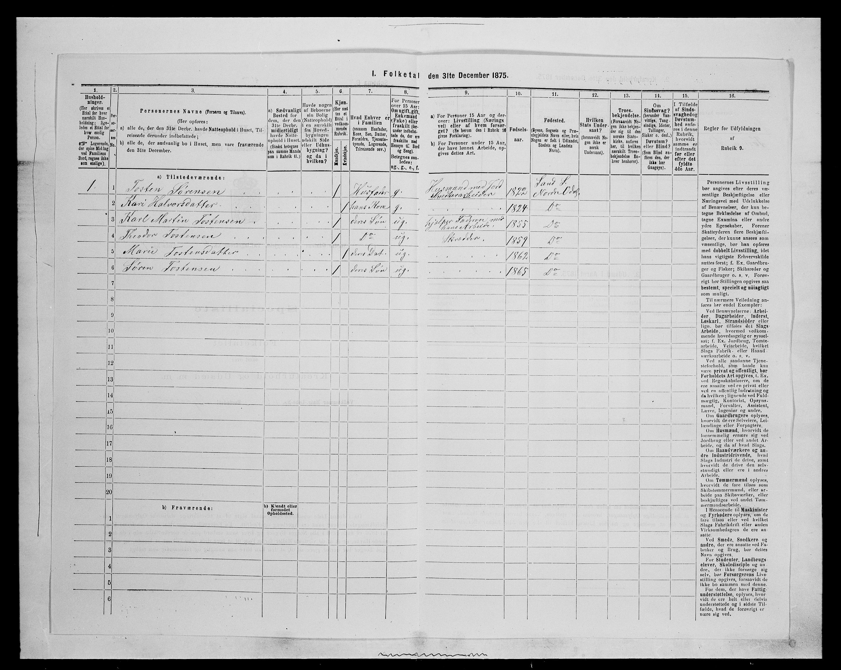 SAH, 1875 census for 0418P Nord-Odal, 1875, p. 558