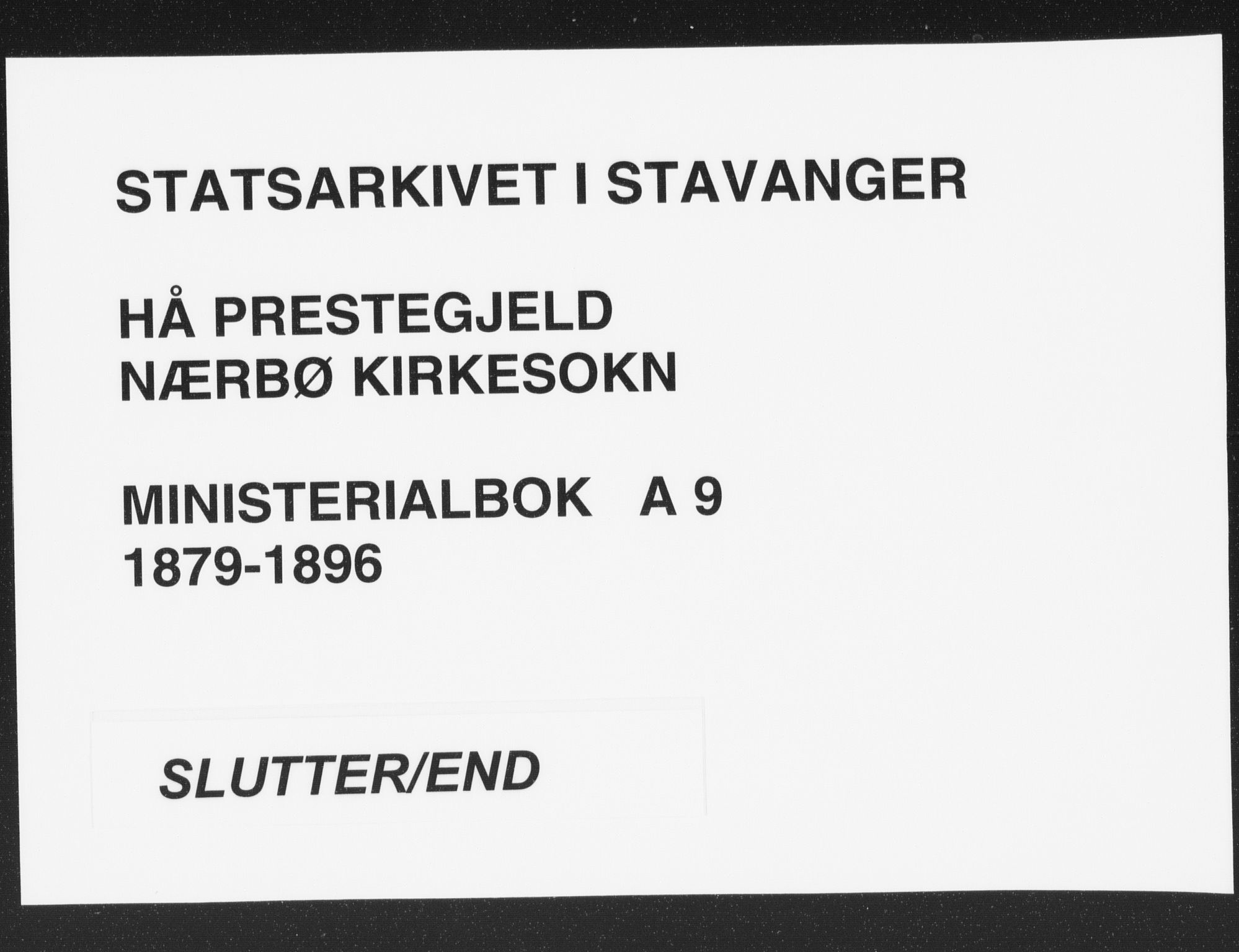 Hå sokneprestkontor, AV/SAST-A-101801/001/30BA/L0010: Parish register (official) no. A 9, 1879-1896