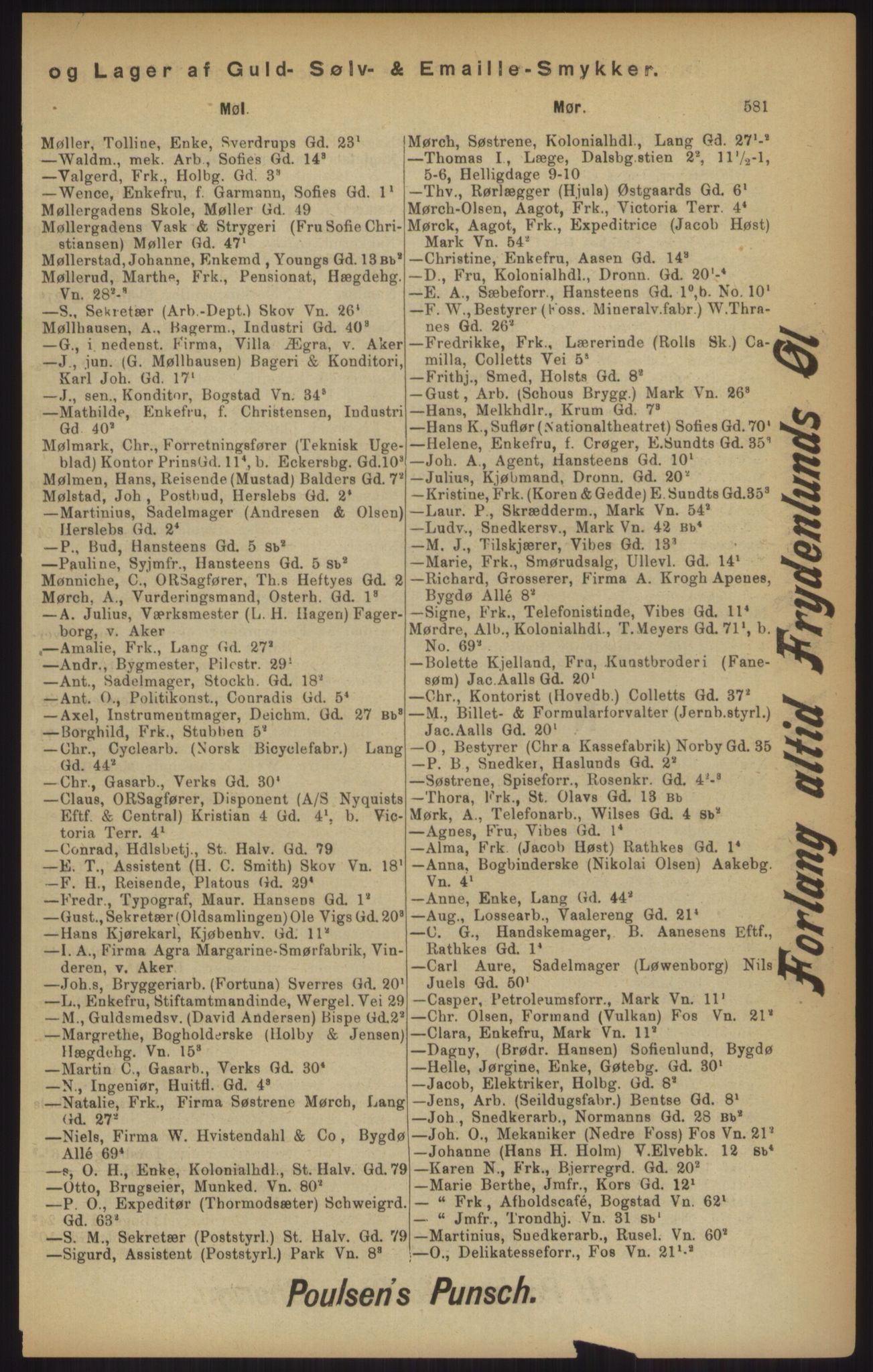 Kristiania/Oslo adressebok, PUBL/-, 1902, p. 581