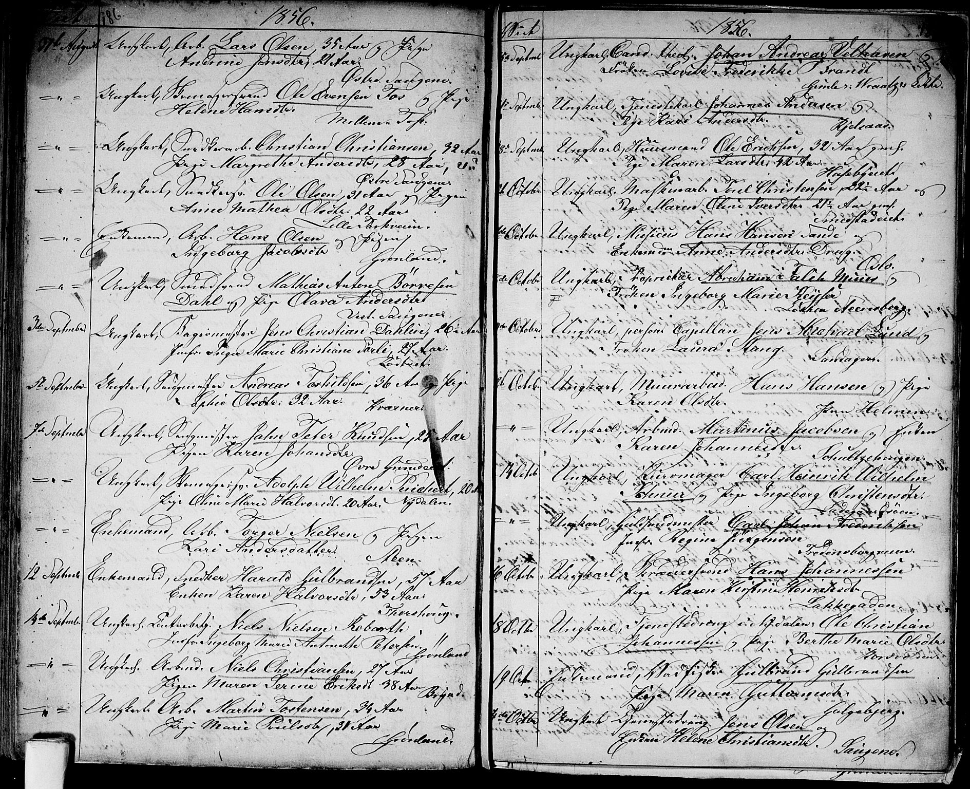 Aker prestekontor kirkebøker, AV/SAO-A-10861/G/L0011: Parish register (copy) no. 11, 1846-1859, p. 186-187