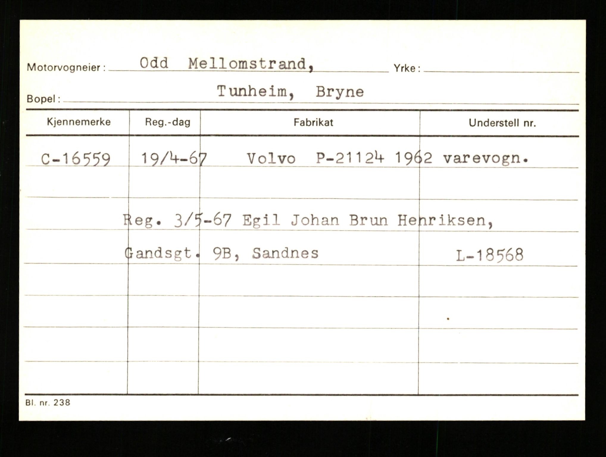 Stavanger trafikkstasjon, AV/SAST-A-101942/0/G/L0004: Registreringsnummer: 15497 - 22957, 1930-1971, p. 565