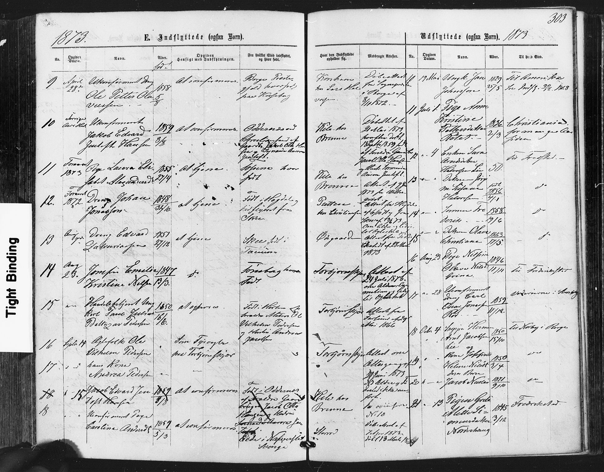 Hvaler prestekontor Kirkebøker, AV/SAO-A-2001/F/Fa/L0007: Parish register (official) no. I 7, 1864-1878, p. 303