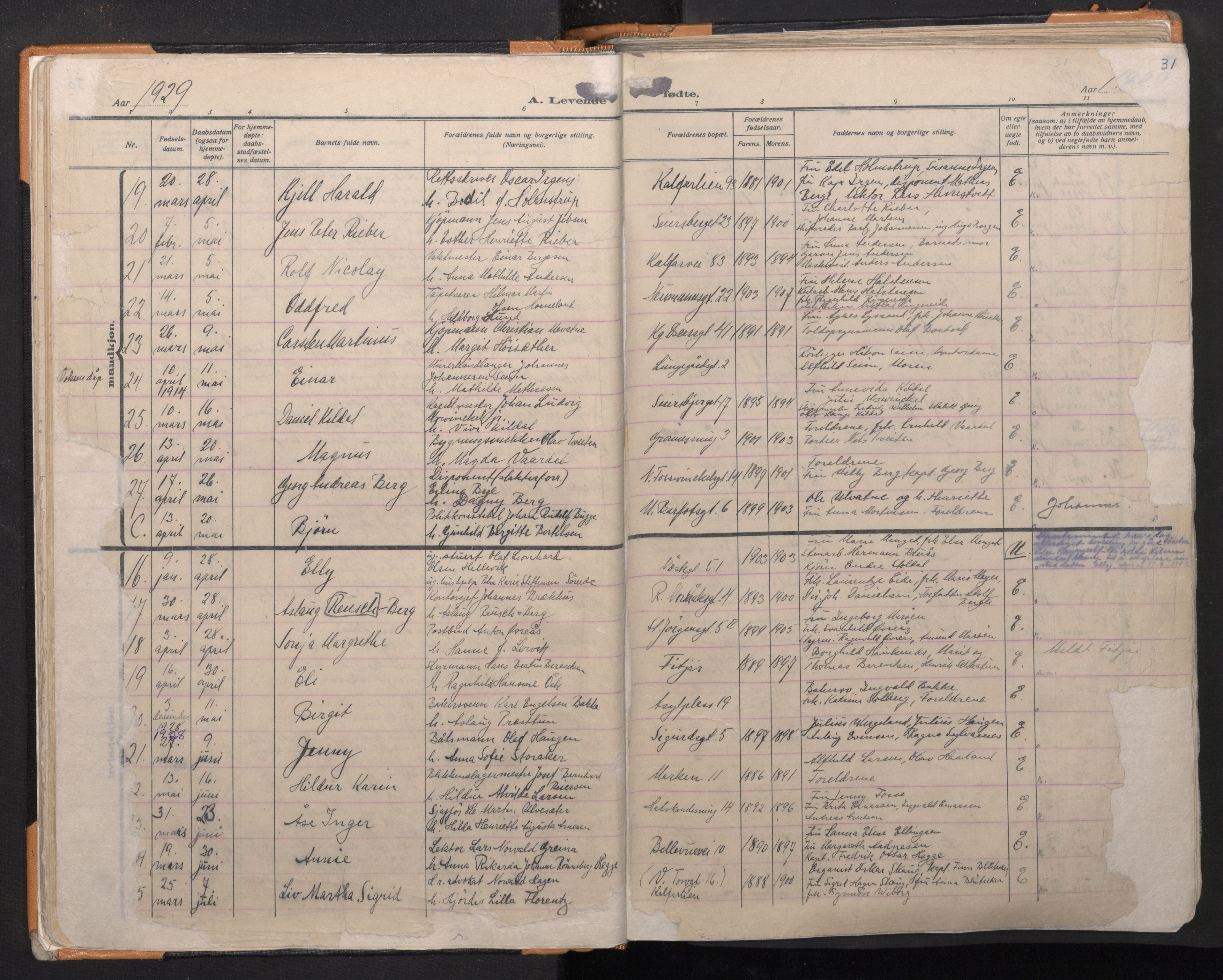 Domkirken sokneprestembete, SAB/A-74801/H/Haa: Parish register (official) no. B 9, 1925-1957, p. 30b-31a