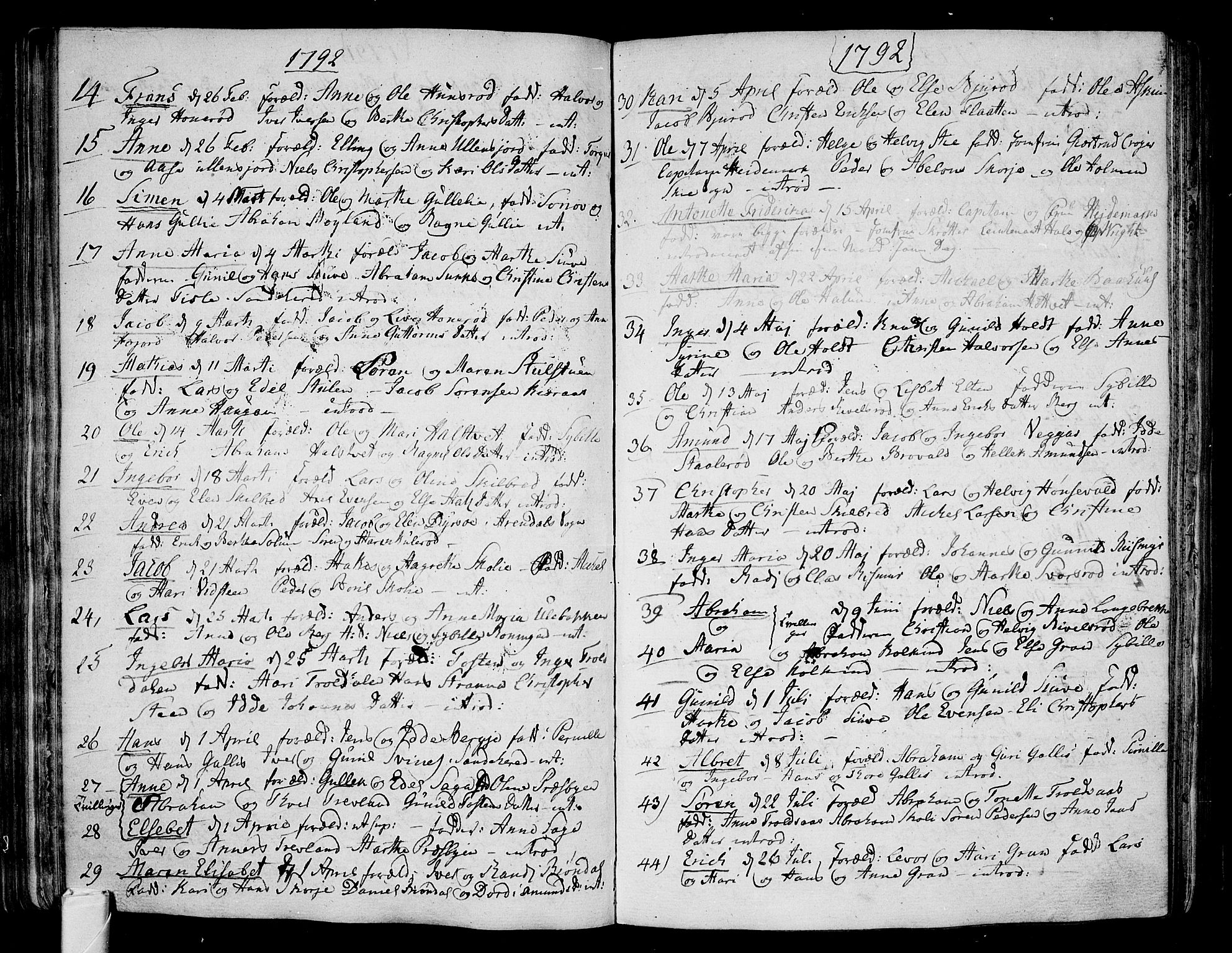 Andebu kirkebøker, SAKO/A-336/F/Fa/L0002: Parish register (official) no. 2, 1733-1802