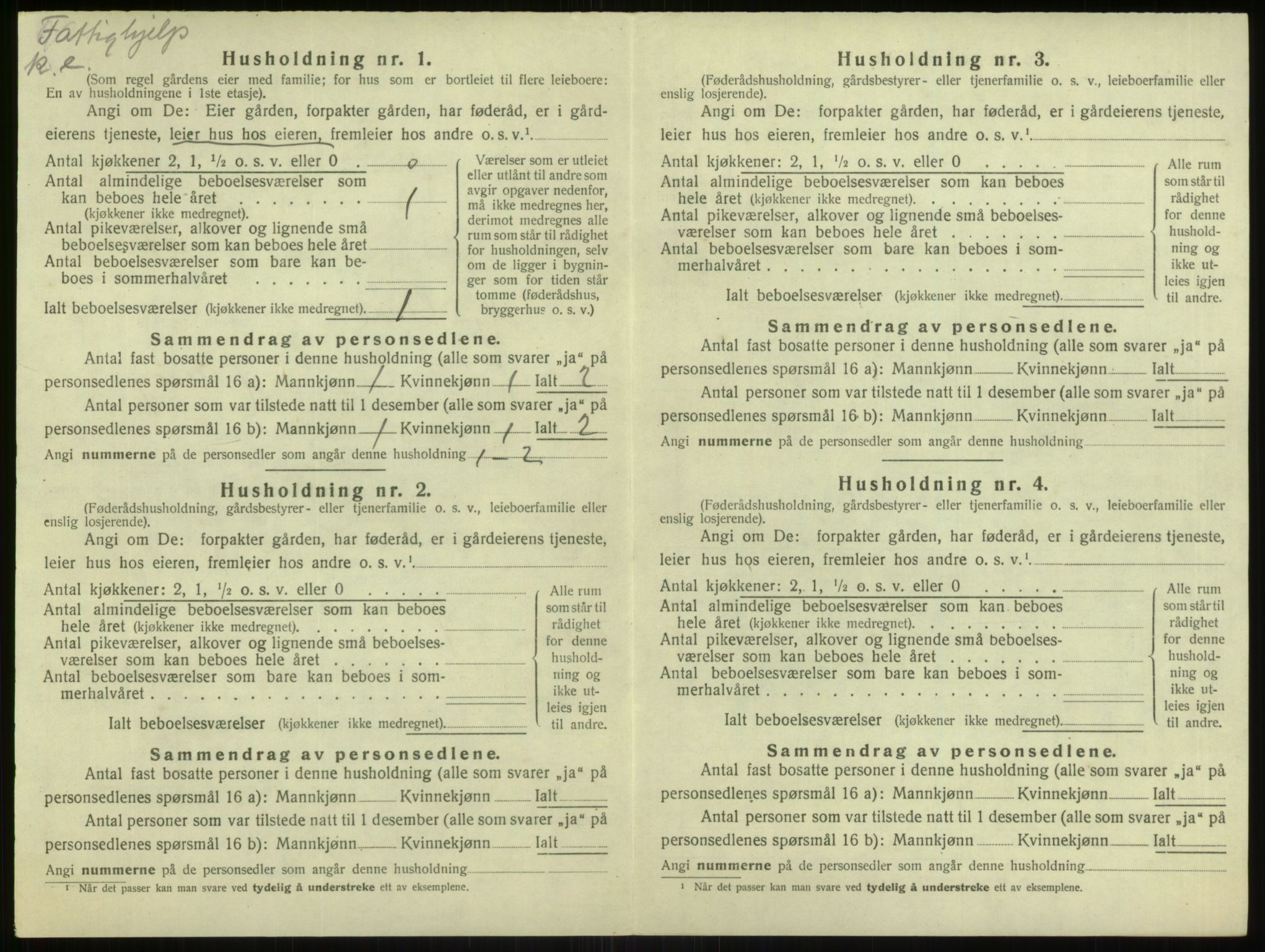 SAB, 1920 census for Hjelme, 1920, p. 261