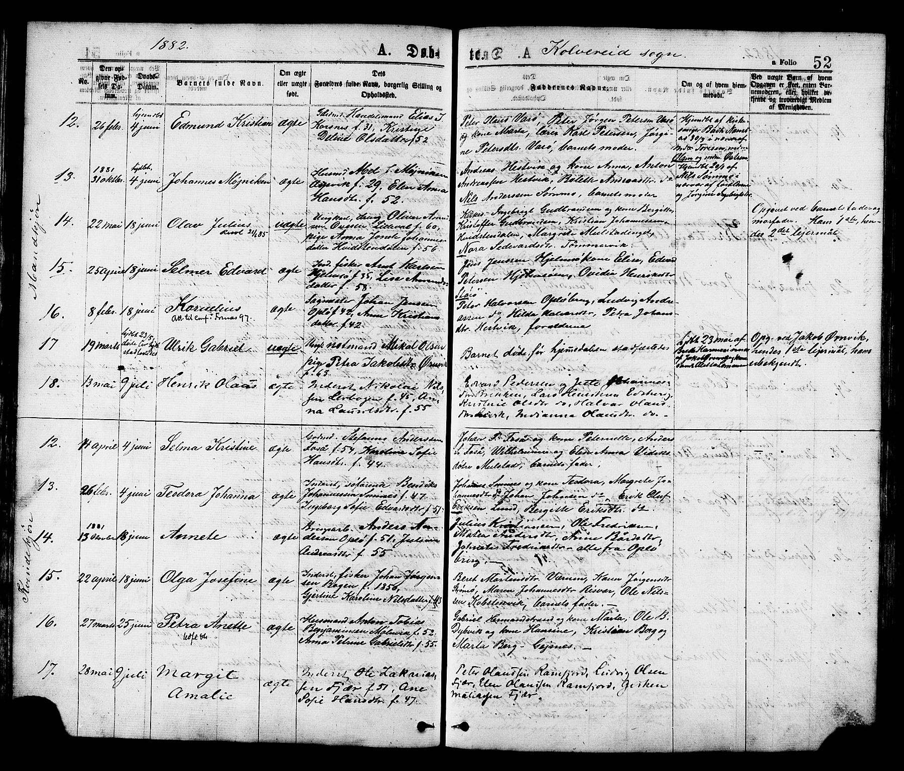 Ministerialprotokoller, klokkerbøker og fødselsregistre - Nord-Trøndelag, AV/SAT-A-1458/780/L0642: Parish register (official) no. 780A07 /1, 1874-1885, p. 52