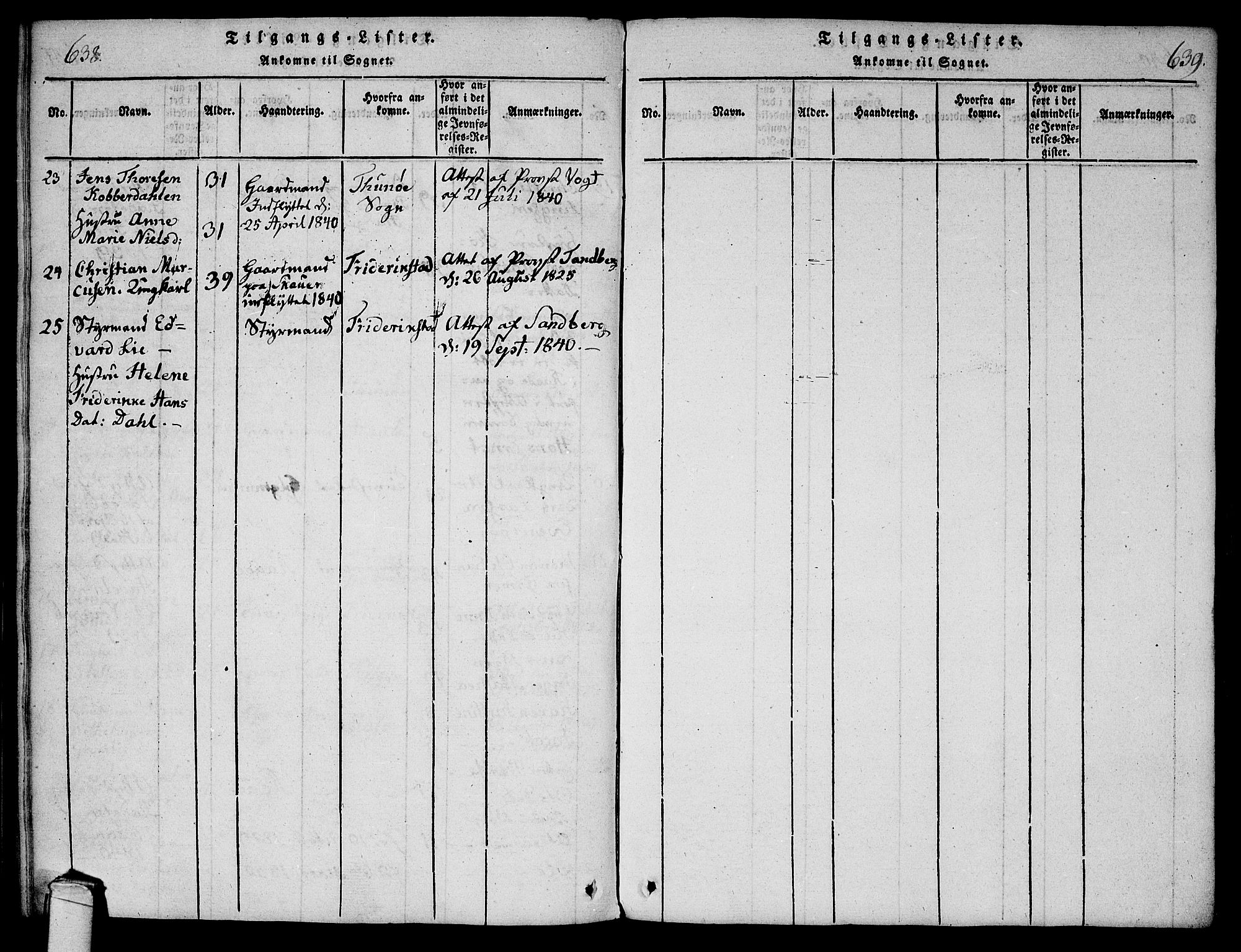 Onsøy prestekontor Kirkebøker, AV/SAO-A-10914/F/Fa/L0002: Parish register (official) no. I 2, 1814-1840, p. 638-639