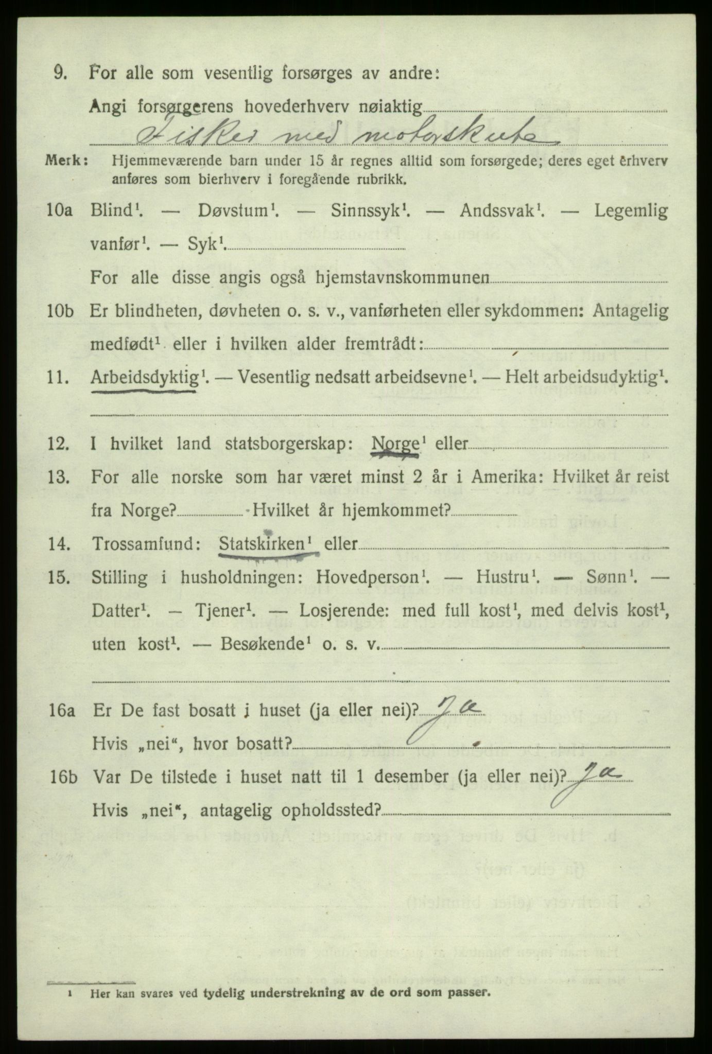 SAB, 1920 census for Bremanger, 1920, p. 3881