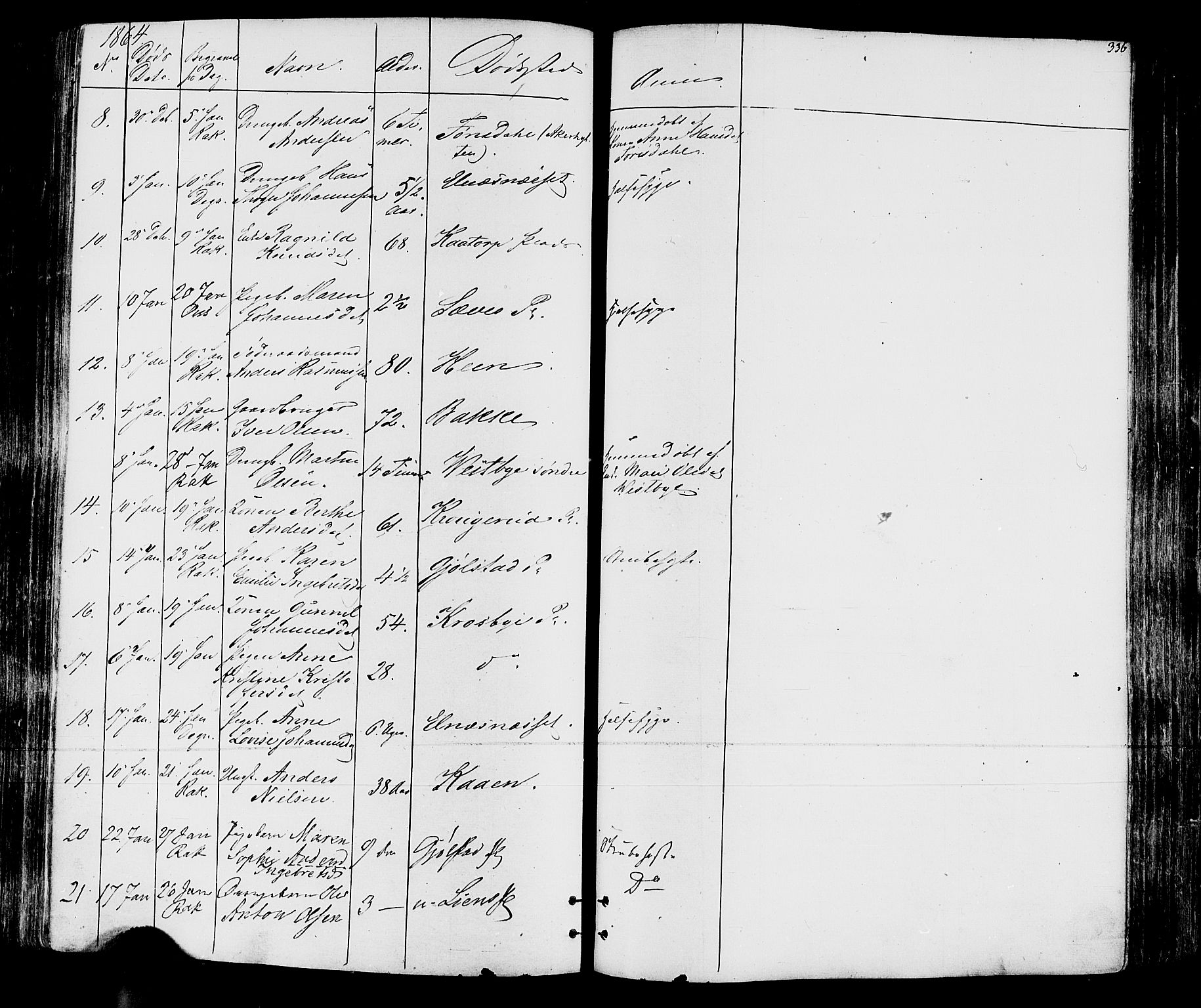 Rakkestad prestekontor Kirkebøker, AV/SAO-A-2008/F/Fa/L0011: Parish register (official) no. I 11, 1862-1877, p. 336