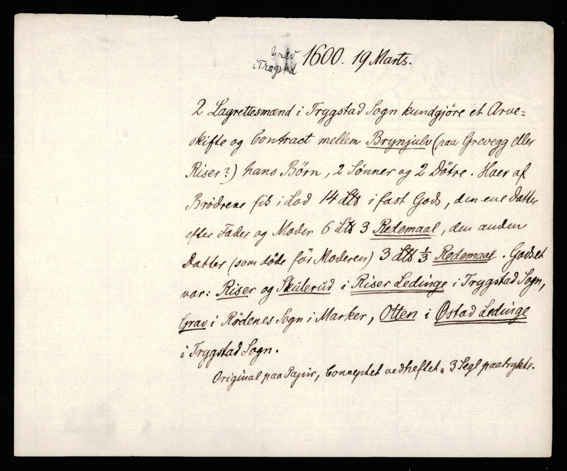 Riksarkivets diplomsamling, AV/RA-EA-5965/F35/F35b/L0004: Riksarkivets diplomer, seddelregister, 1593-1600, p. 645