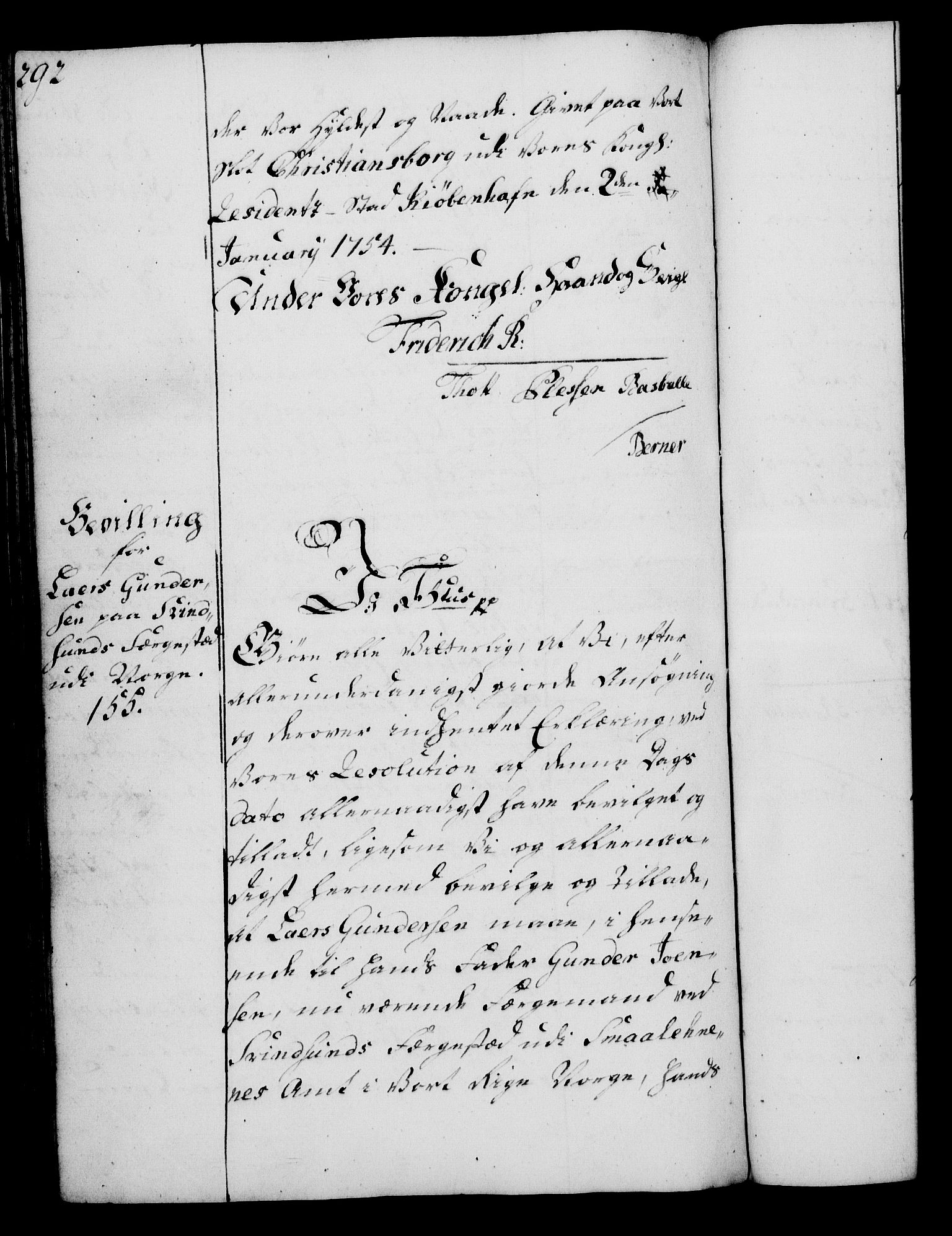 Rentekammeret, Kammerkanselliet, RA/EA-3111/G/Gg/Gga/L0006: Norsk ekspedisjonsprotokoll med register (merket RK 53.6), 1749-1759, p. 292