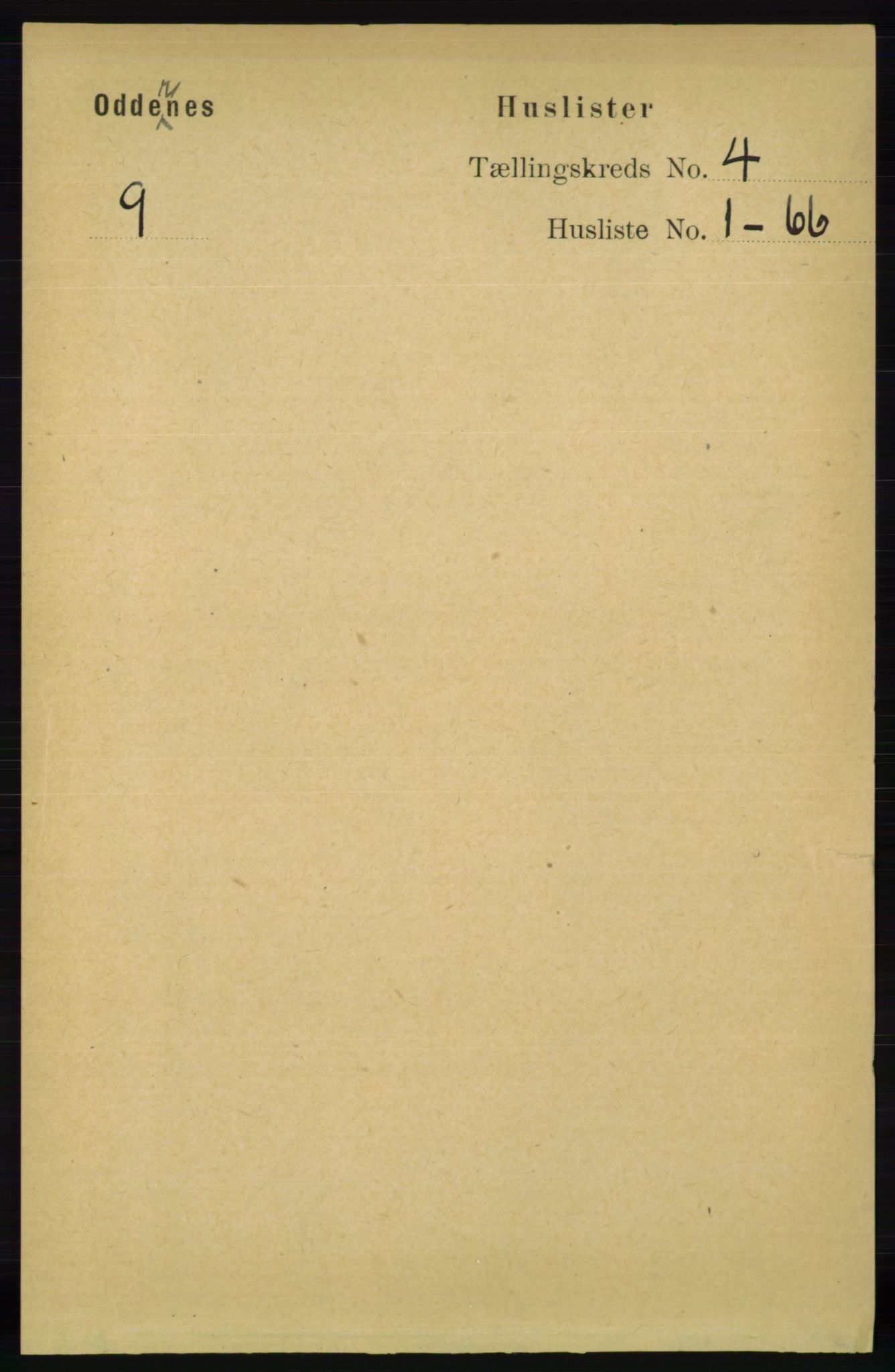 RA, 1891 census for 1012 Oddernes, 1891, p. 1188