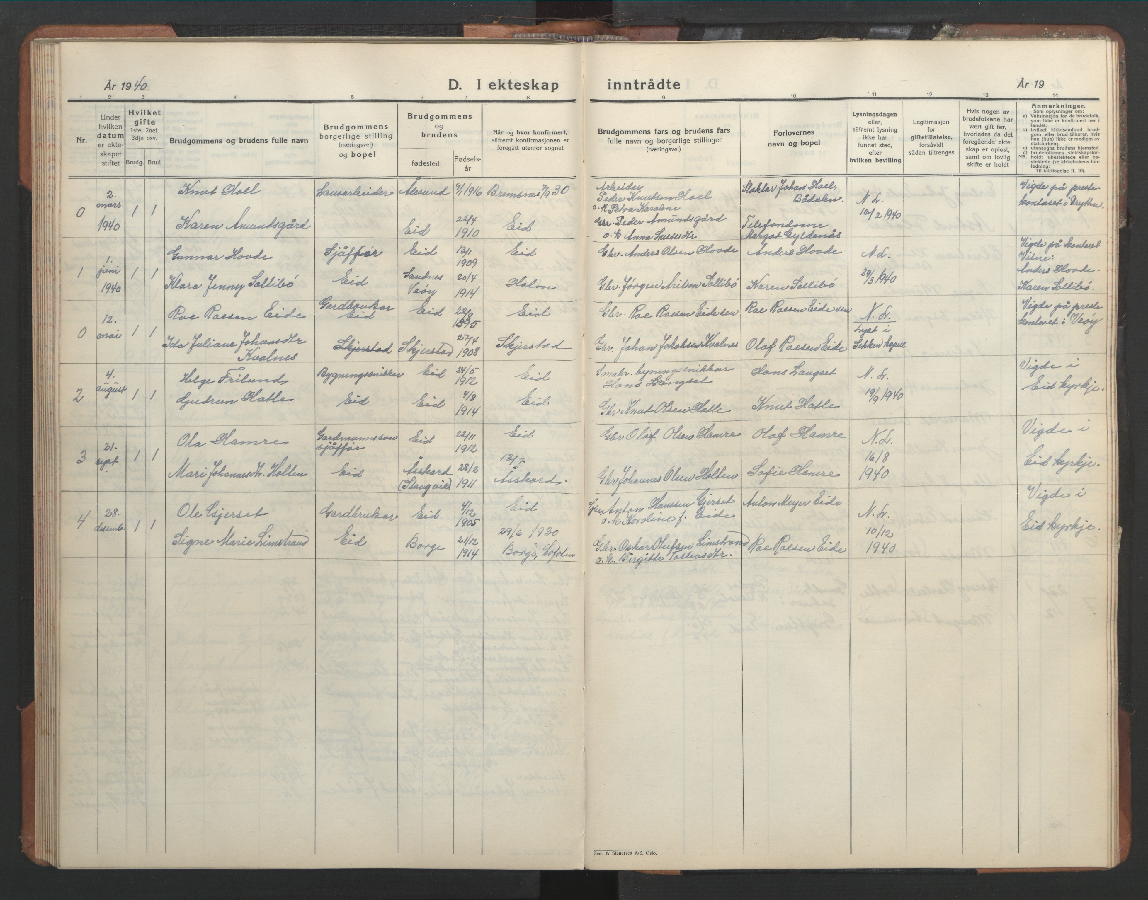 Ministerialprotokoller, klokkerbøker og fødselsregistre - Møre og Romsdal, AV/SAT-A-1454/542/L0559: Parish register (copy) no. 542C02, 1932-1952