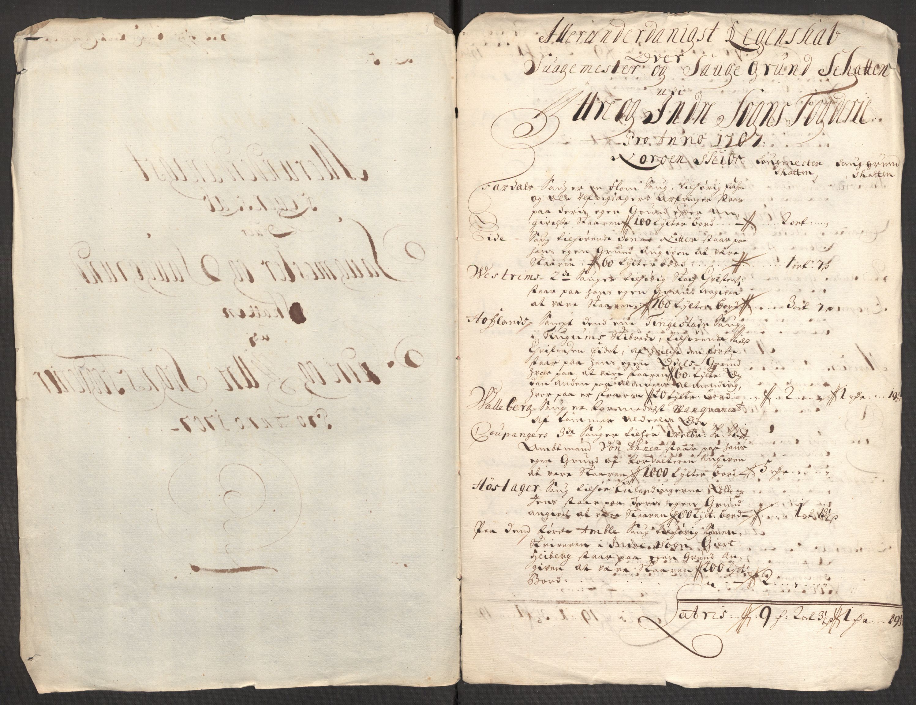 Rentekammeret inntil 1814, Reviderte regnskaper, Fogderegnskap, RA/EA-4092/R52/L3314: Fogderegnskap Sogn, 1705-1707, p. 545