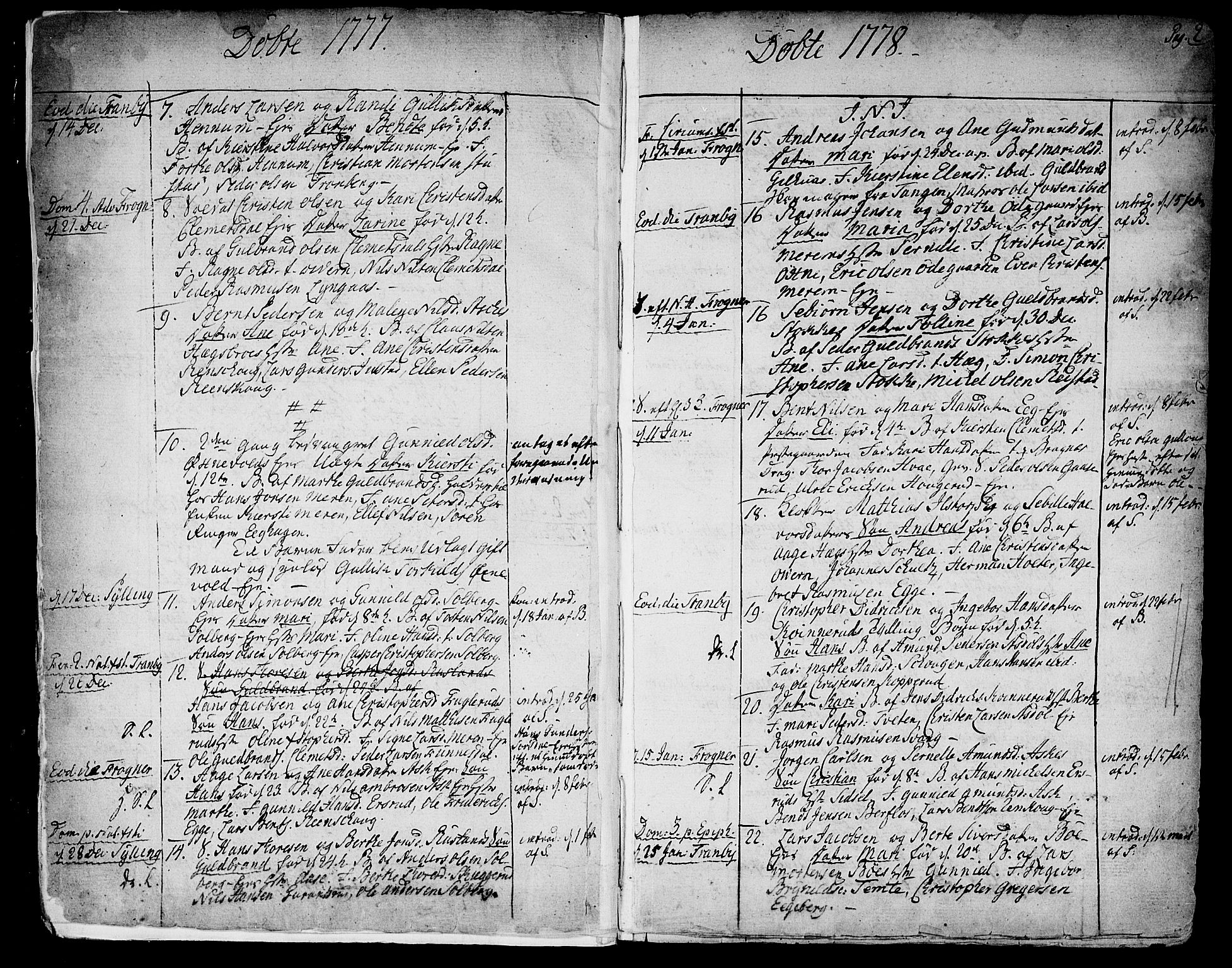 Lier kirkebøker, SAKO/A-230/F/Fa/L0006: Parish register (official) no. I 6, 1777-1794, p. 2