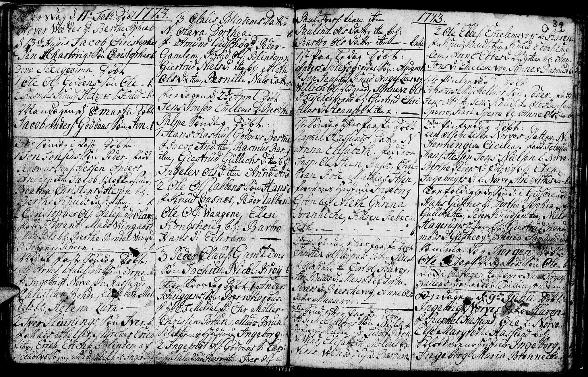 Ministerialprotokoller, klokkerbøker og fødselsregistre - Møre og Romsdal, SAT/A-1454/528/L0420: Parish register (copy) no. 528C01, 1764-1784, p. 39