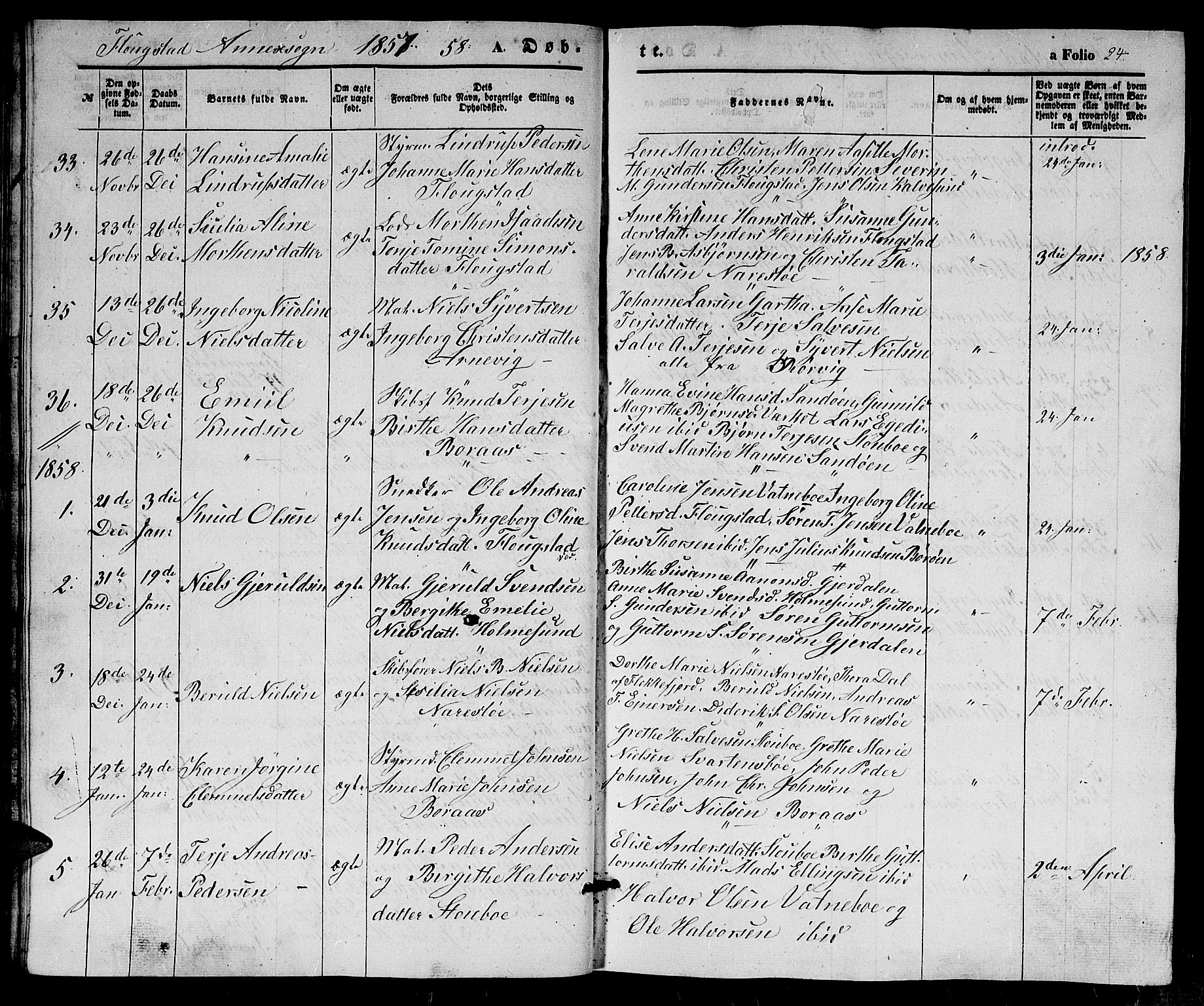Dypvåg sokneprestkontor, SAK/1111-0007/F/Fb/Fbb/L0002: Parish register (copy) no. B 2, 1851-1871, p. 24