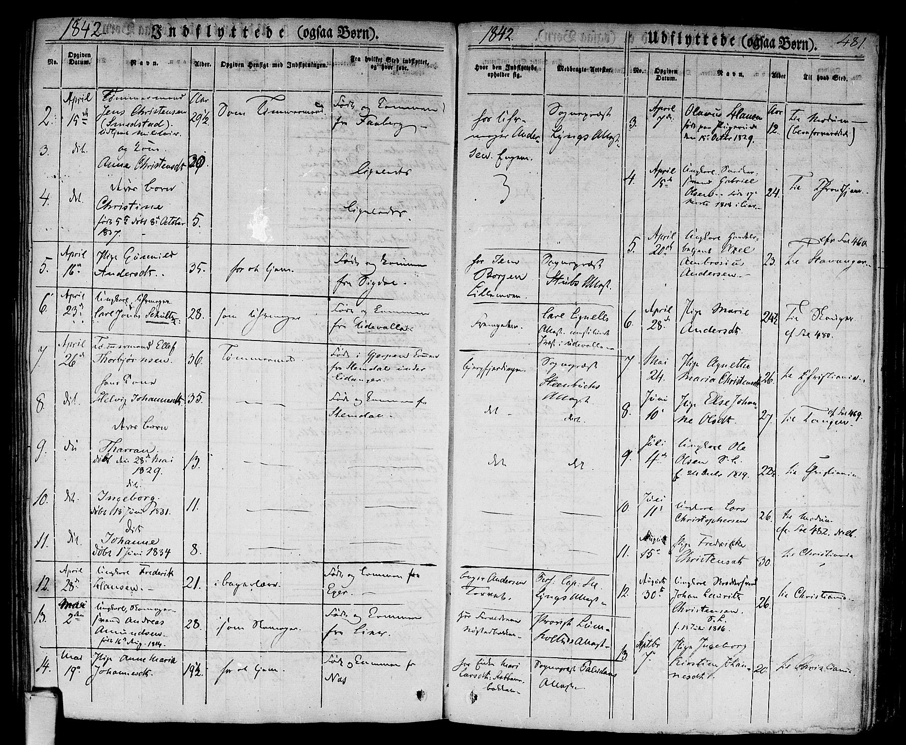 Bragernes kirkebøker, AV/SAKO-A-6/F/Fb/L0001: Parish register (official) no. II 1, 1830-1847, p. 481