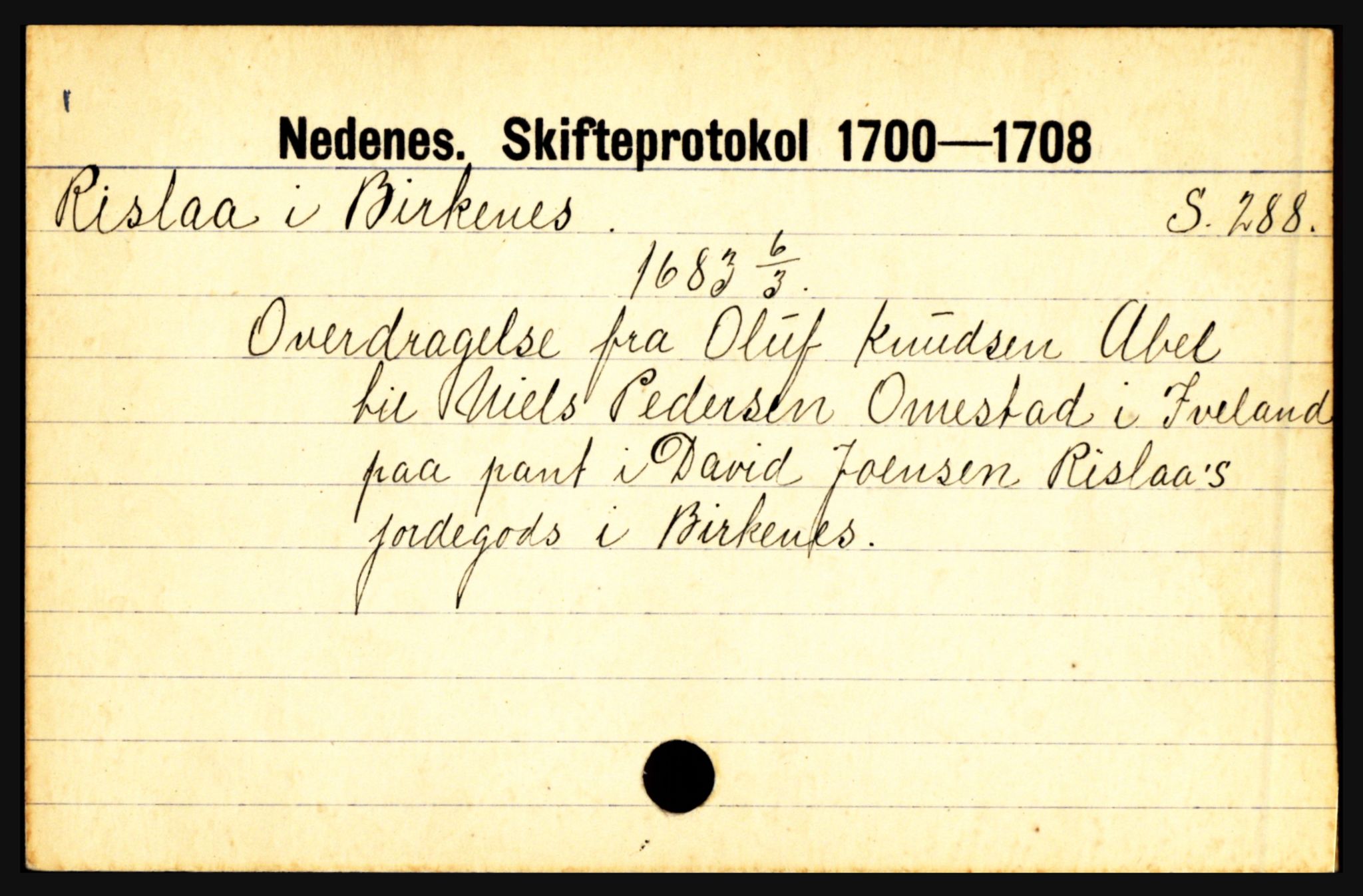 Nedenes sorenskriveri før 1824, AV/SAK-1221-0007/H, p. 23897