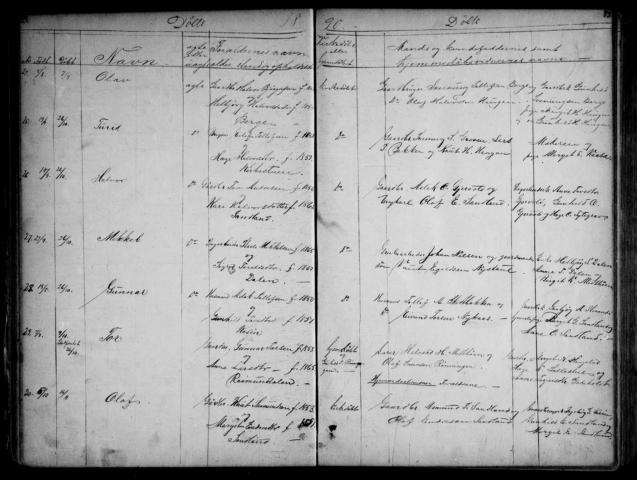 Kviteseid kirkebøker, SAKO/A-276/G/Gb/L0002: Parish register (copy) no. II 2, 1850-1892, p. 73