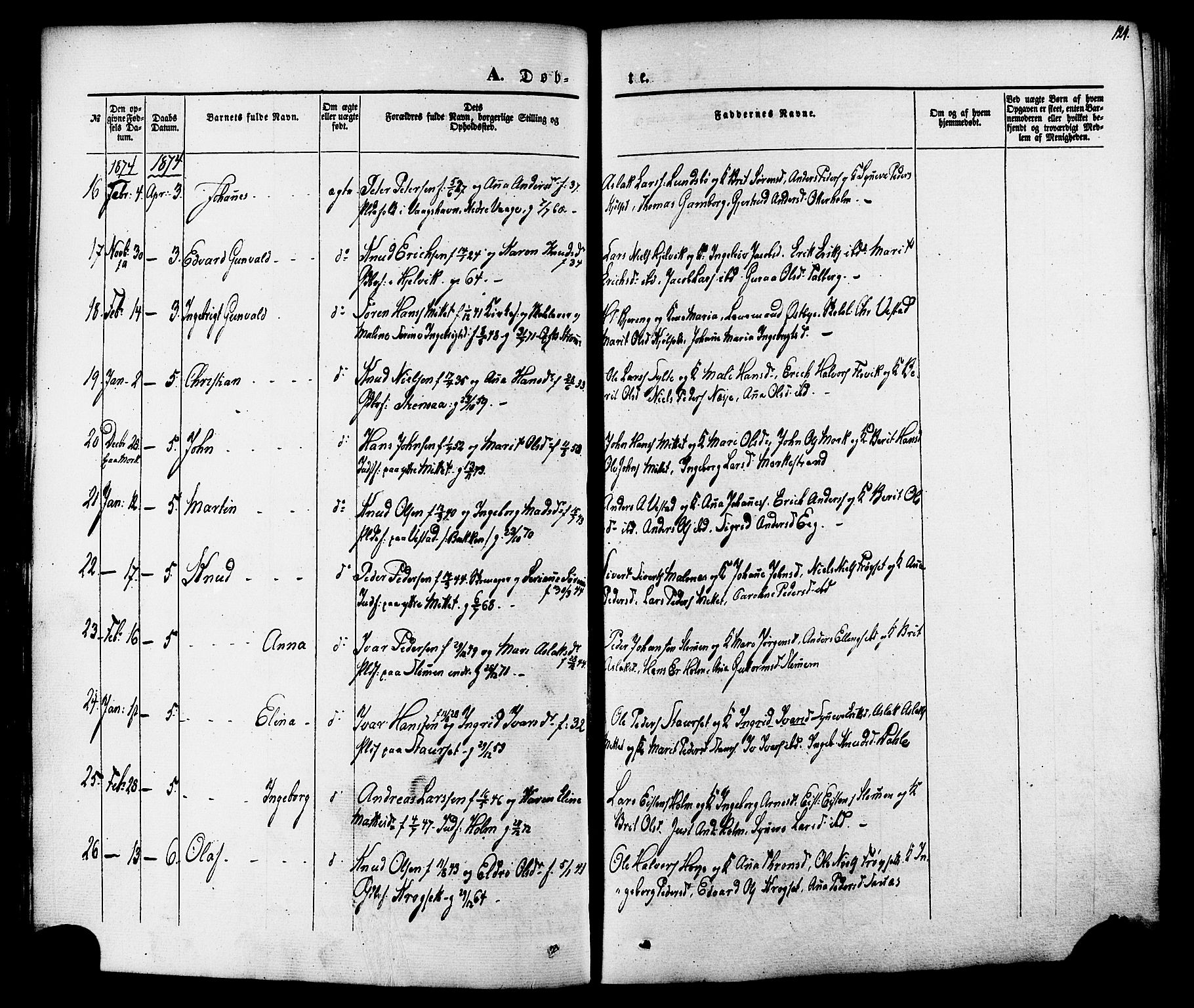 Ministerialprotokoller, klokkerbøker og fødselsregistre - Møre og Romsdal, AV/SAT-A-1454/547/L0603: Parish register (official) no. 547A05, 1846-1877, p. 124