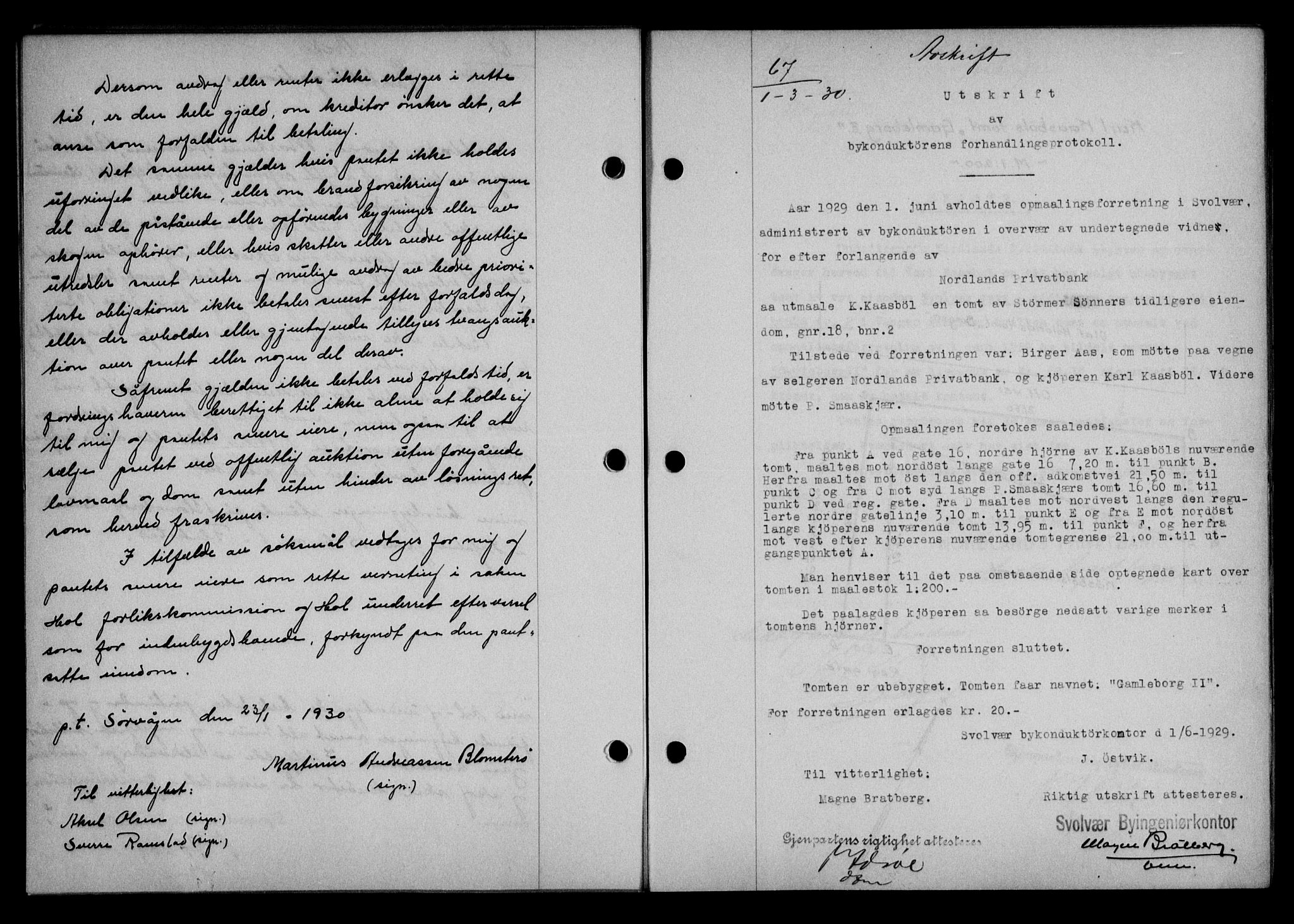 Lofoten sorenskriveri, SAT/A-0017/1/2/2C/L0021b: Mortgage book no. 21b, 1930-1930, Deed date: 01.03.1930