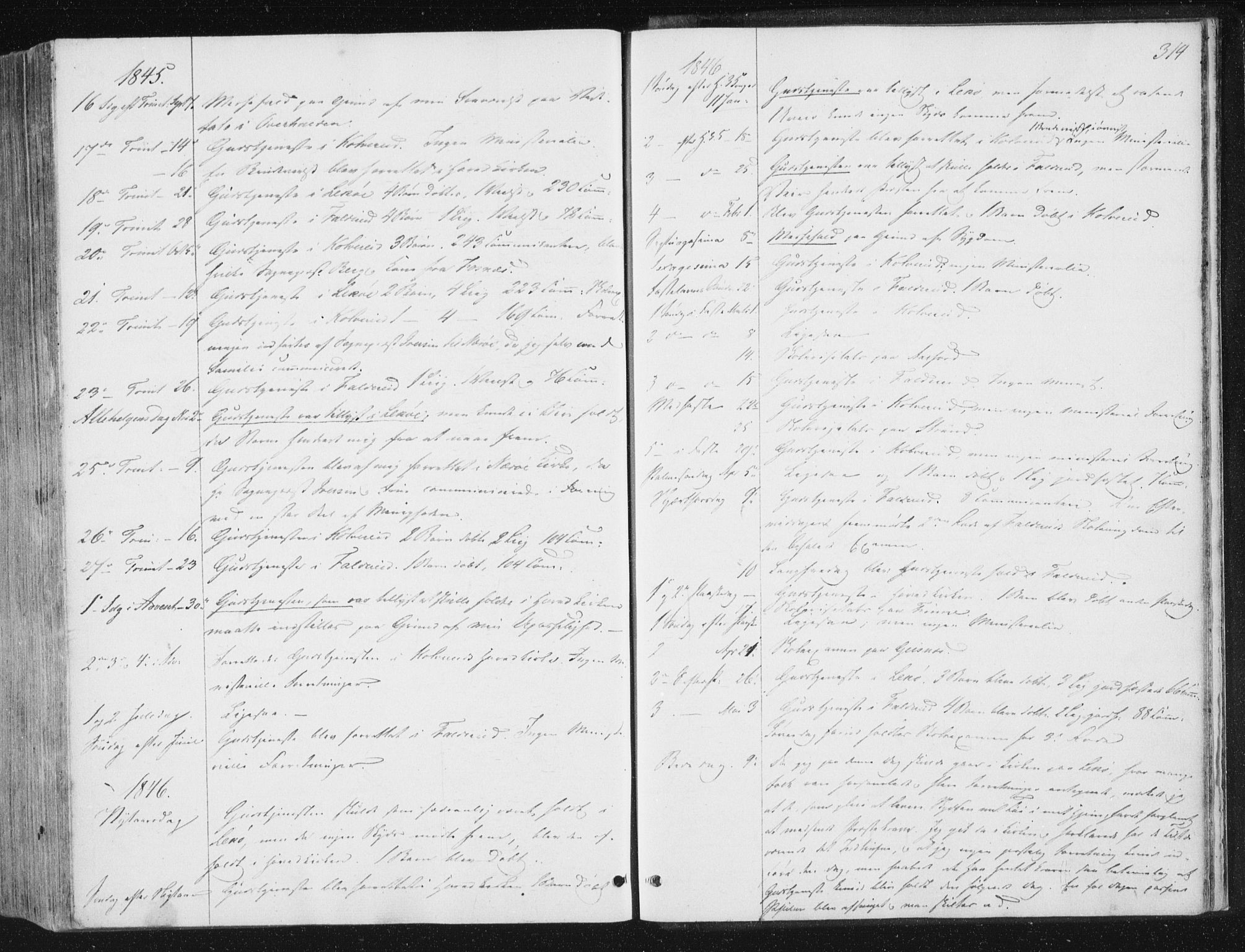 Ministerialprotokoller, klokkerbøker og fødselsregistre - Nord-Trøndelag, AV/SAT-A-1458/780/L0640: Parish register (official) no. 780A05, 1845-1856, p. 314