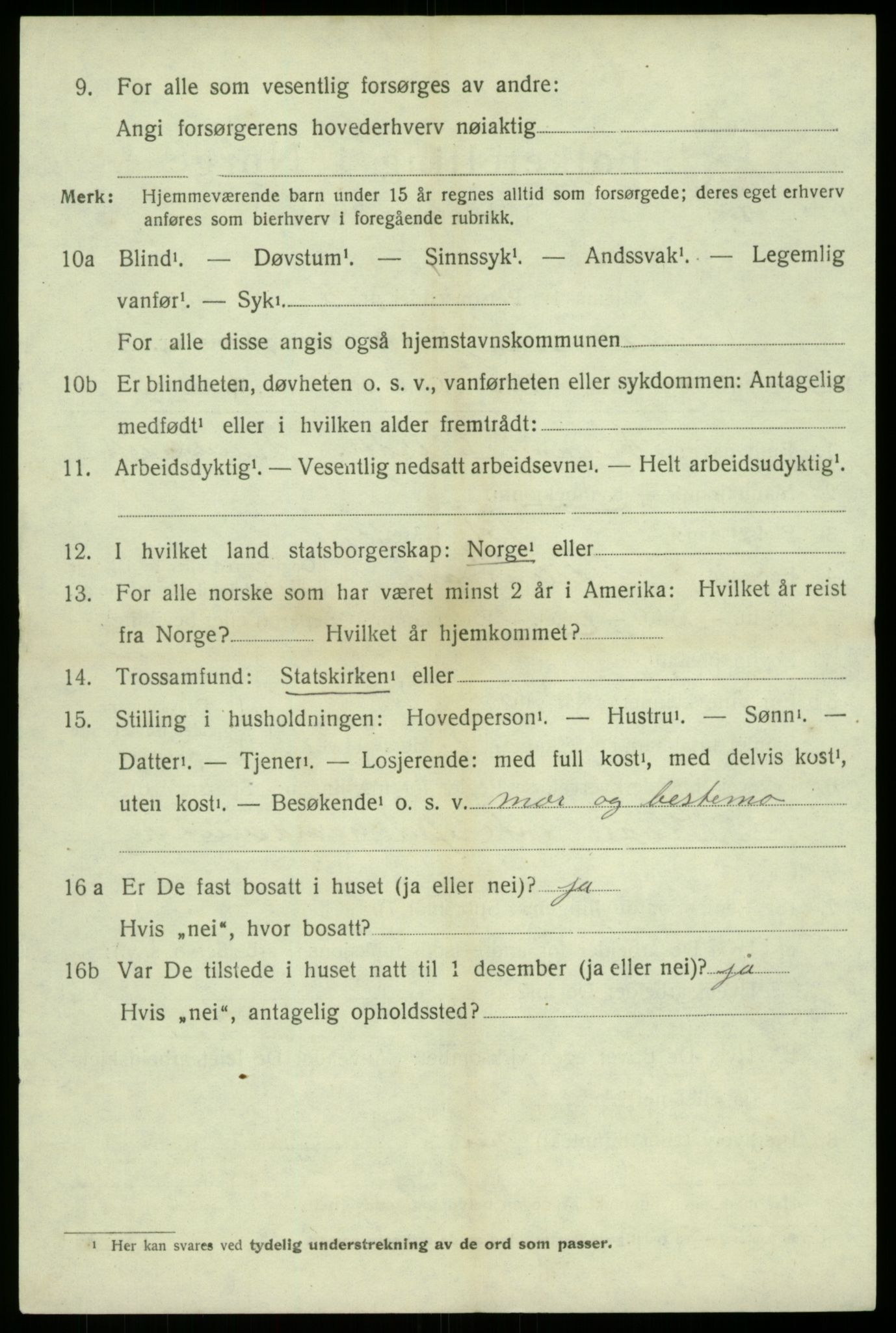 SAB, 1920 census for Ullensvang, 1920, p. 2367