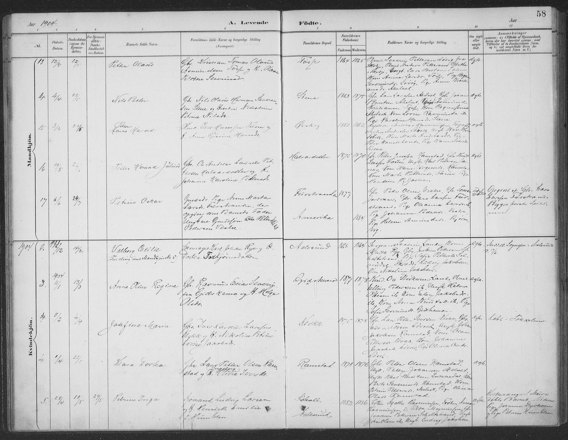 Ministerialprotokoller, klokkerbøker og fødselsregistre - Møre og Romsdal, AV/SAT-A-1454/522/L0316: Parish register (official) no. 522A11, 1890-1911, p. 58