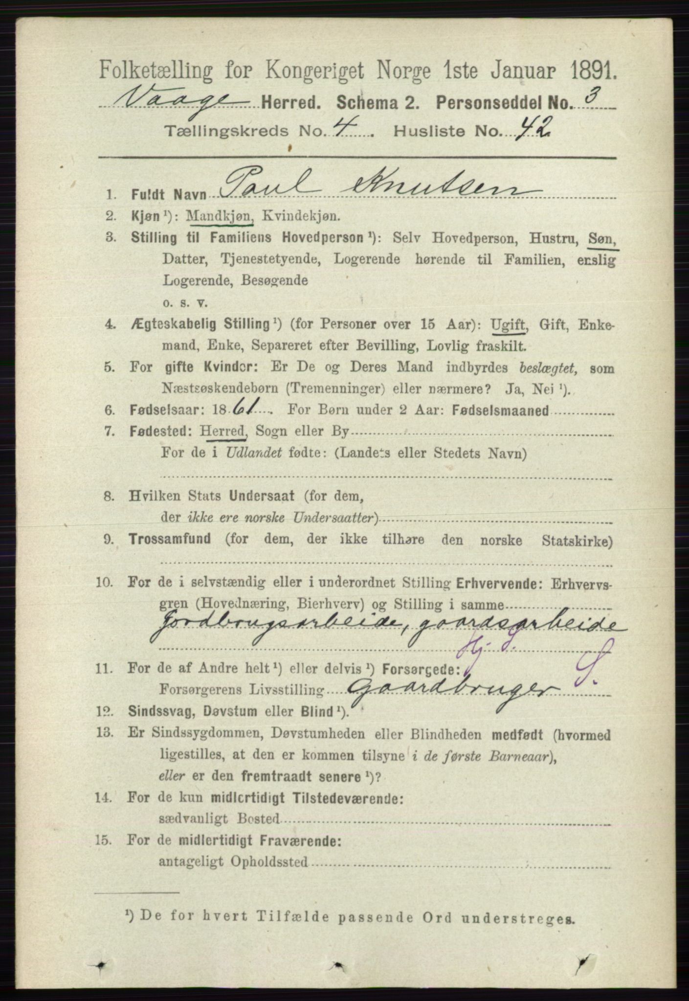 RA, 1891 census for 0515 Vågå, 1891, p. 2969