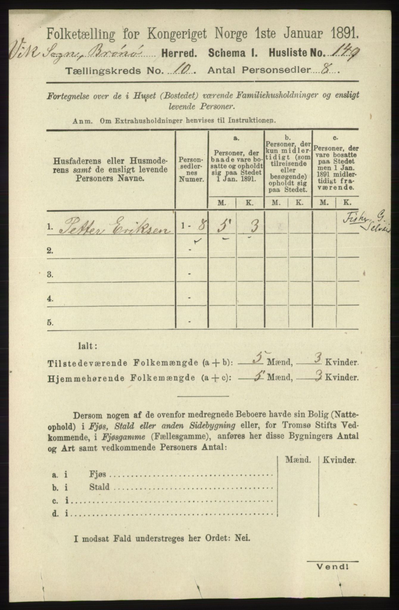 RA, 1891 census for 1814 Brønnøy, 1891, p. 5718